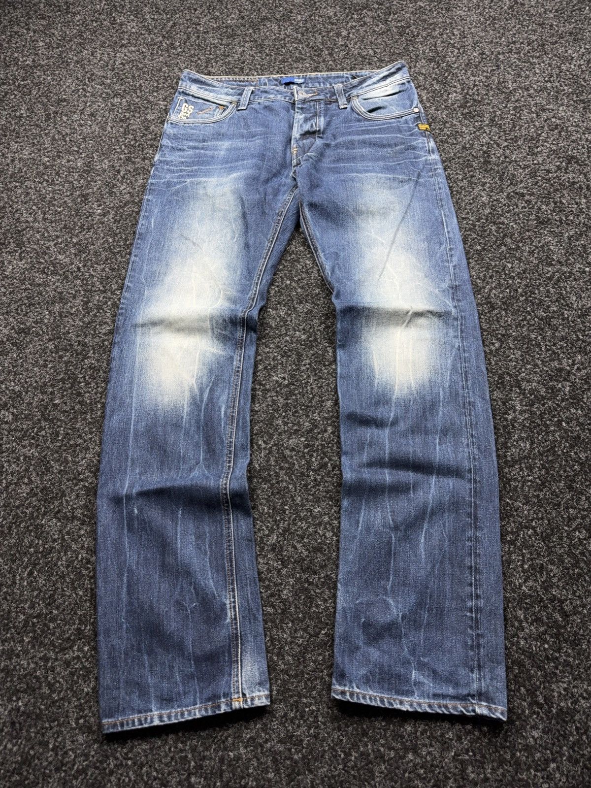 G-Star Vntg 00s G-Star RAW Y2K Faded Zip Pocket Rock Denim Jeans Size US 32 / EU 48 - 1 Thumbnail