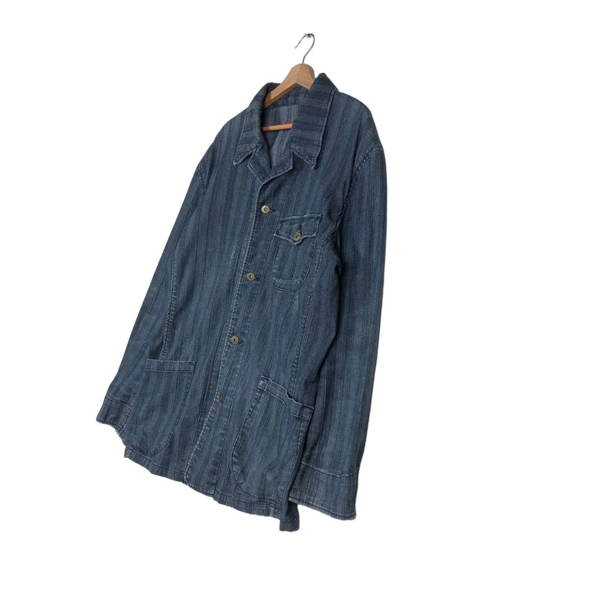 Issey Miyake 🔥Vintage Hickory Chore Jacket Fissare Homme Japan Made Size US L / EU 52-54 / 3 - 2 Thumbnail