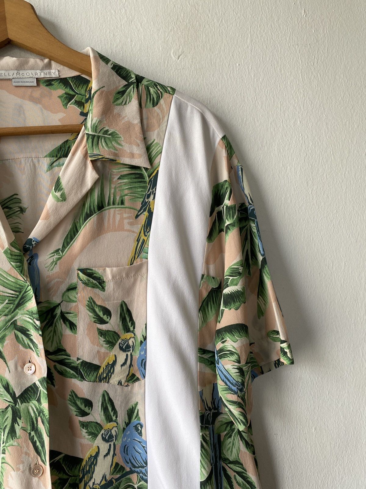 Stella McCartney Stella McCartney Stripe And Tropical Print Silk Shirt Size L / US 10 / IT 46 - 8 Thumbnail