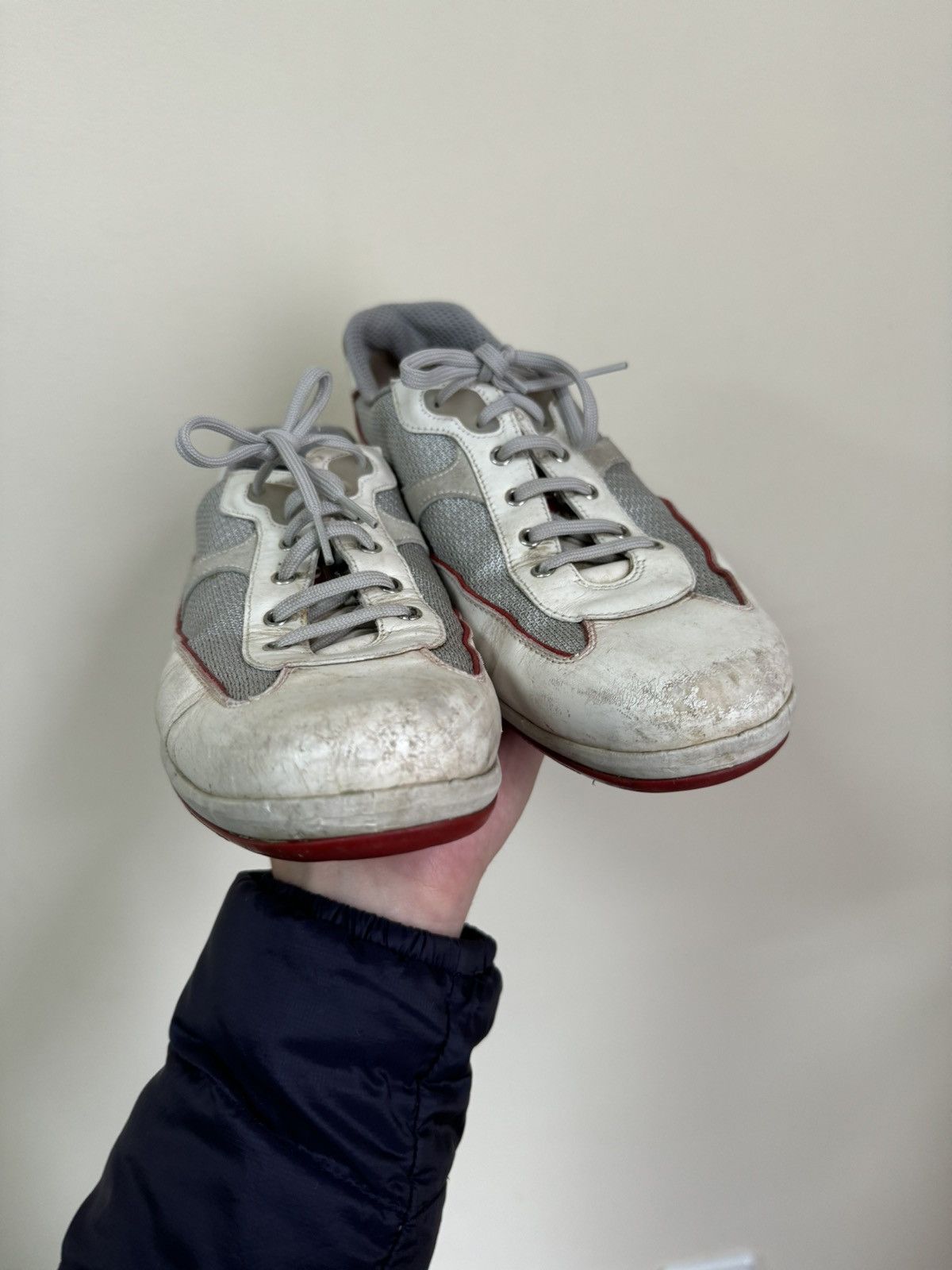 Prada Prada Vintage Leather Dirty Sneakers Size US 7 / EU 40 - 4 Thumbnail