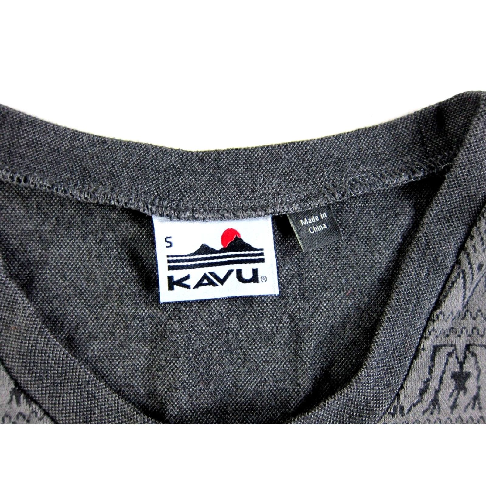 KAVU KAVU Dress Shift Jersey Black Grey Chevron Long Sleeve Tunic Small Size S / US 4 / IT 40 - 3 Thumbnail