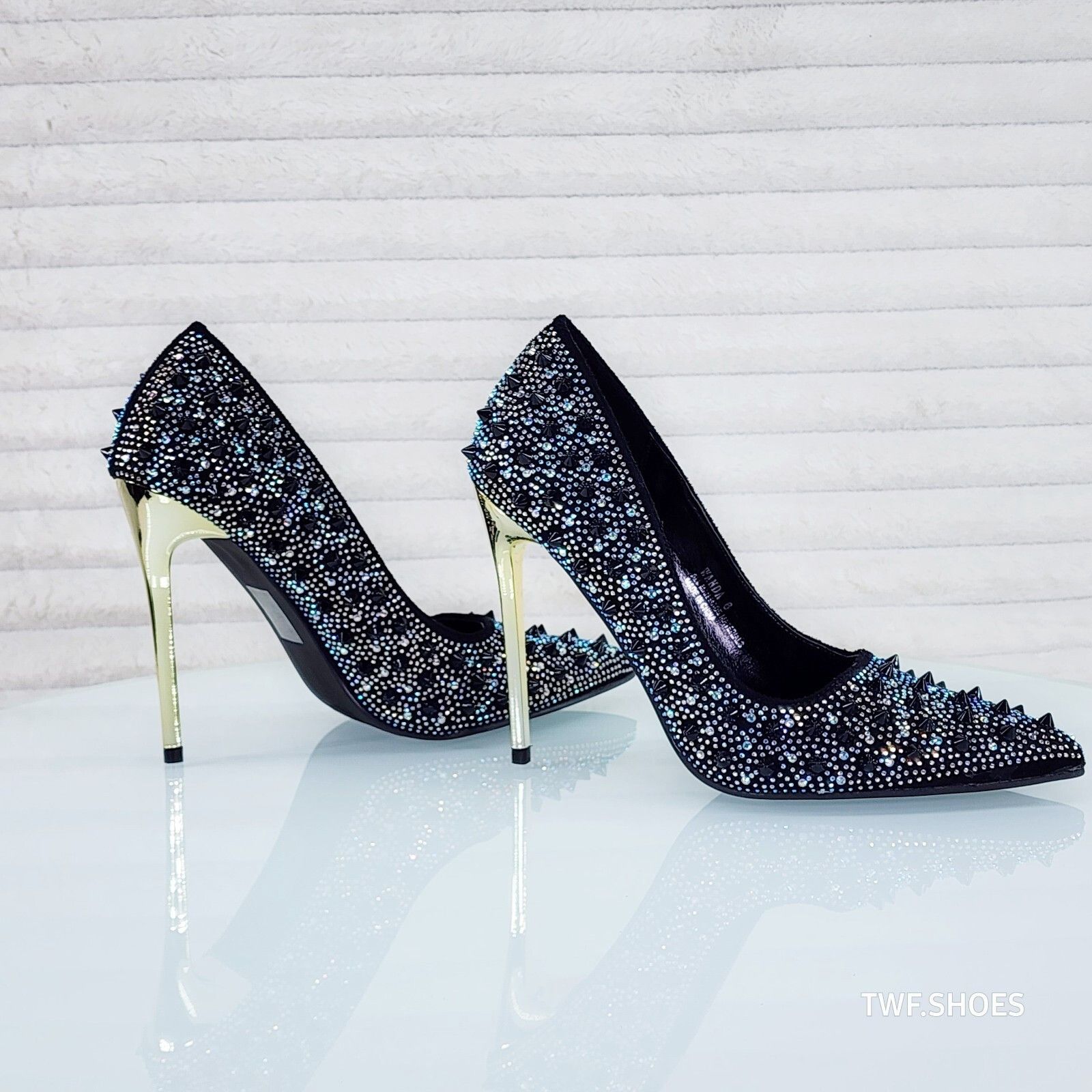 Other Wicked Sexy Spike Stud Iridescent Rhinestone High Heel Pump Size US 6 / IT 36 - 2 Thumbnail