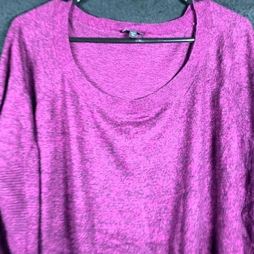 Express Express Womens Sweater Purple Black Oversized 3/4 Sleeve Knit Tunic Stretch L Size L / US 10 / IT 46 - 2 Thumbnail