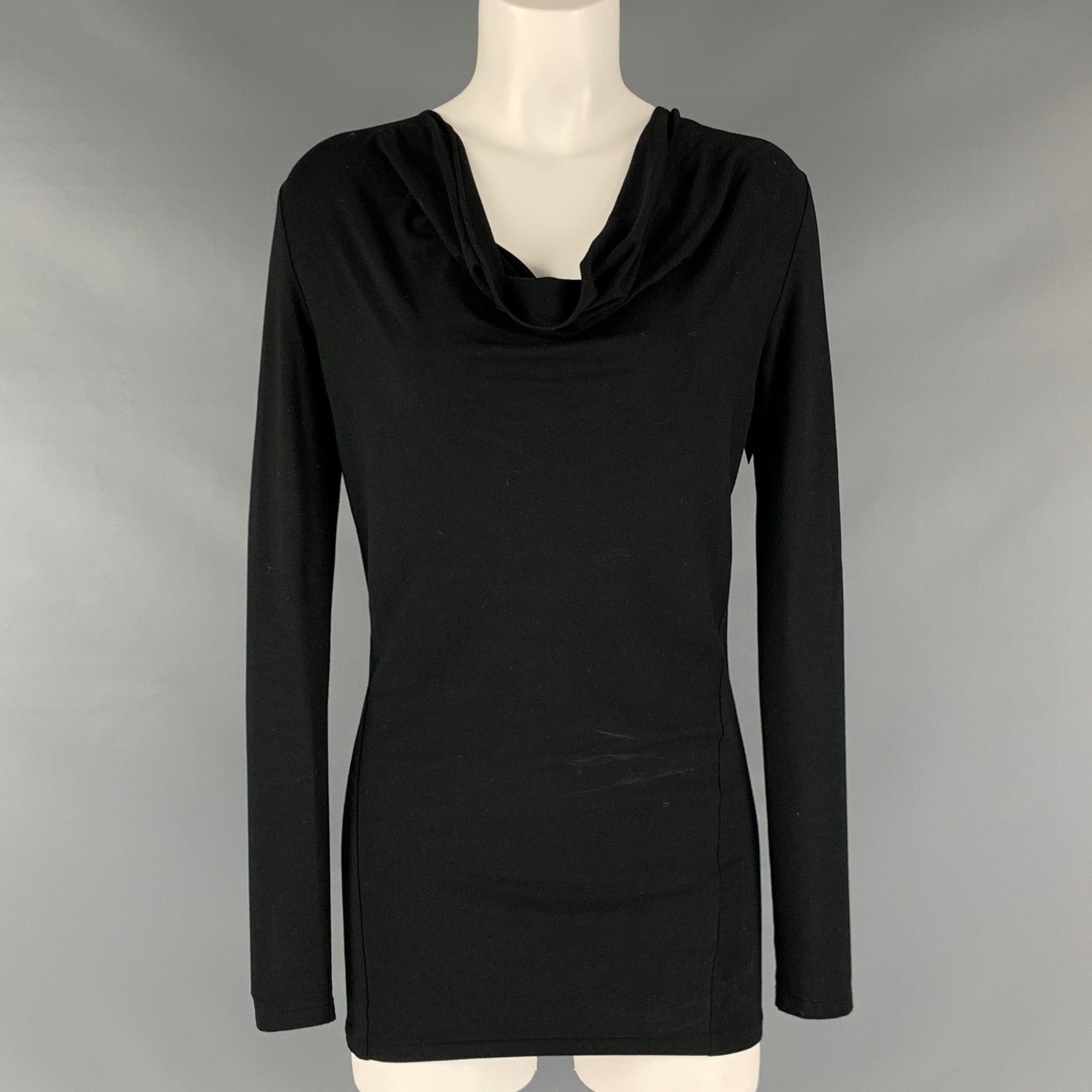 image of Ralph Lauren Black Viscose Elastane Long Sleeve Pullover, Women's (Size Small)