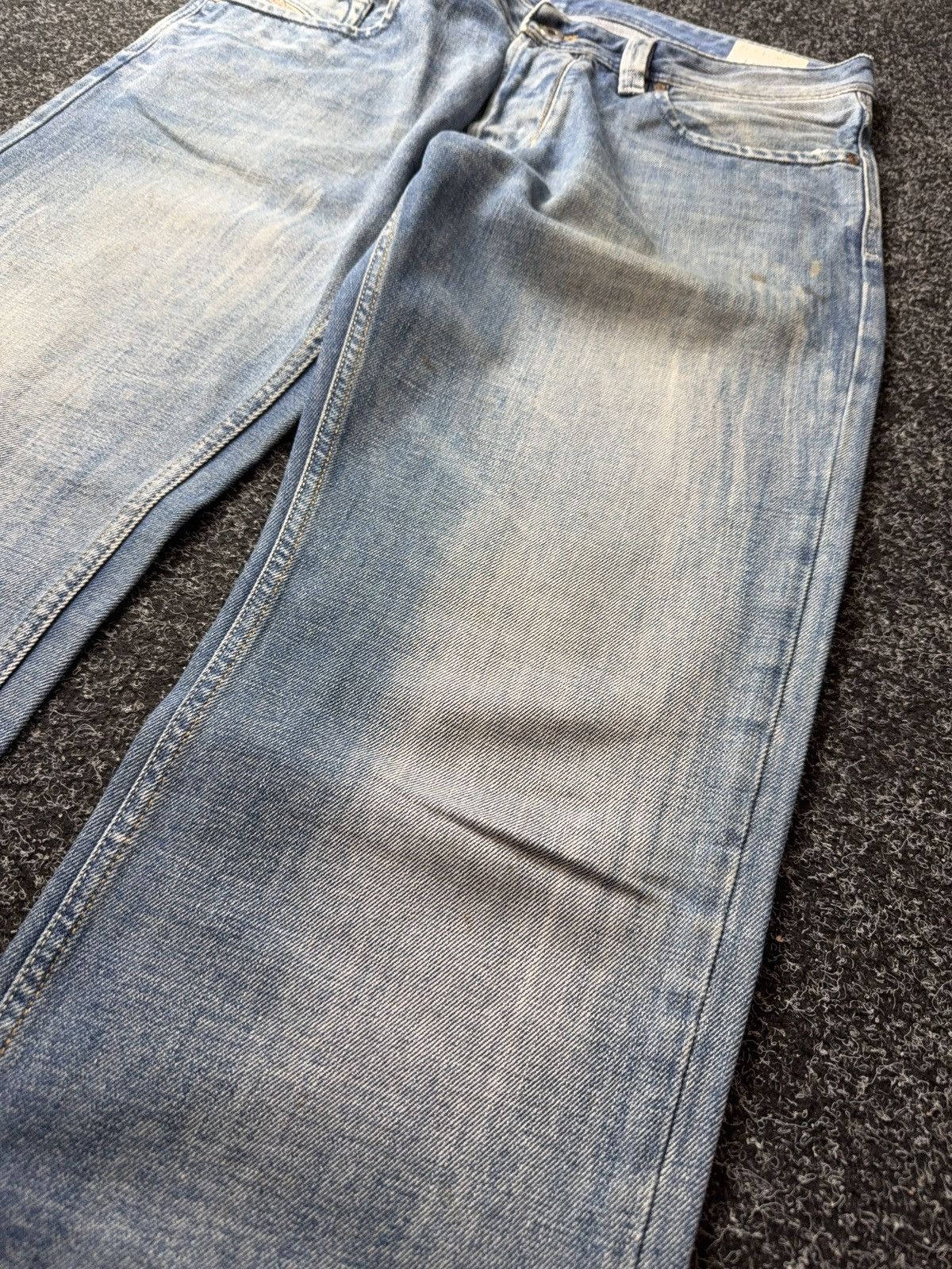 Diesel Luxury 00s Y2K Dirty Diesel Larkee Straight Leg Faded Jeans Size US 34 / EU 50 - 6 Thumbnail