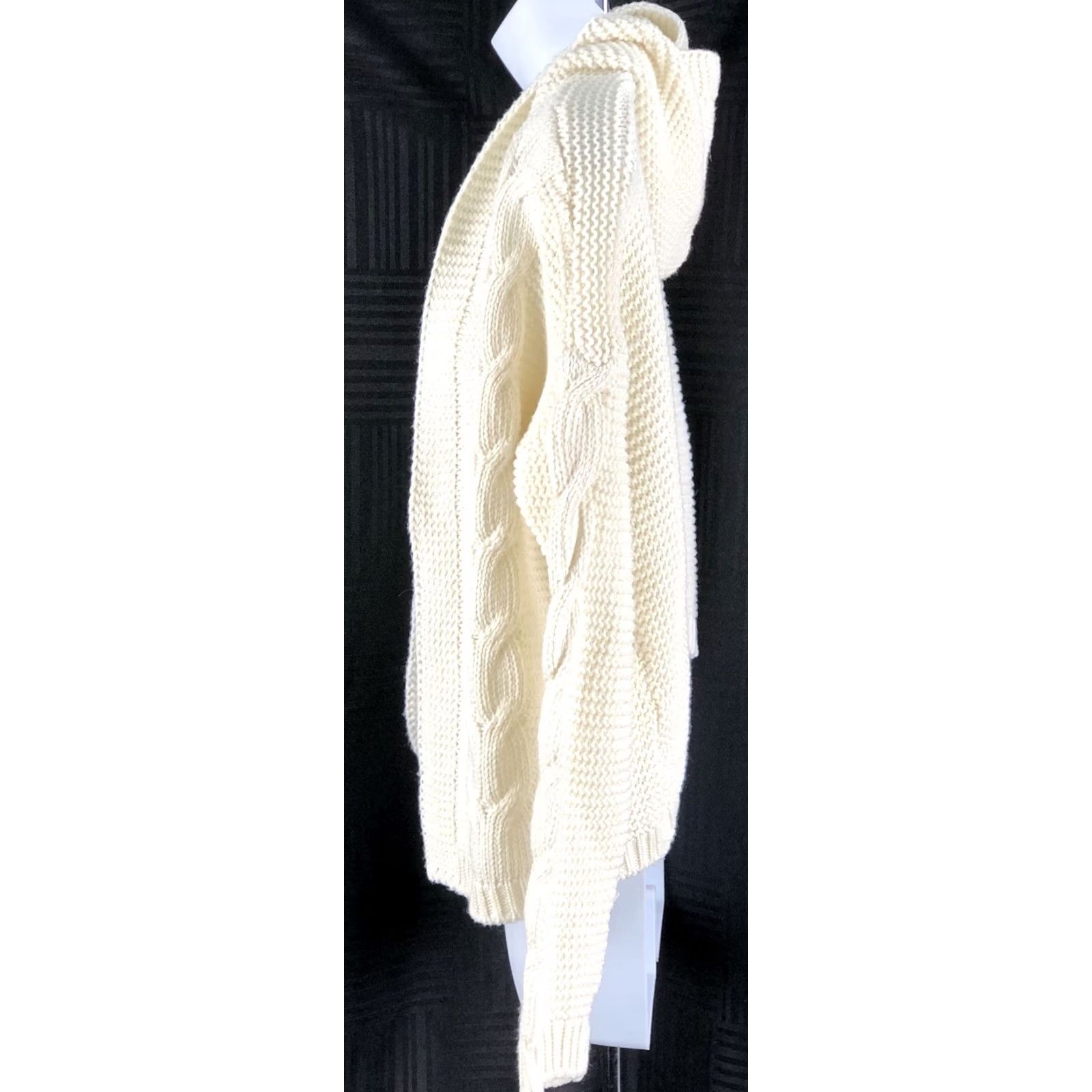 Vintage VINTAGE Handmade Crochet Hoodie Cardigan Sweater S Ivory OpenFront CottageCore Jacket Boho 90s Women Gift? Size S / US 4 / IT 40 - 2 Thumbnail