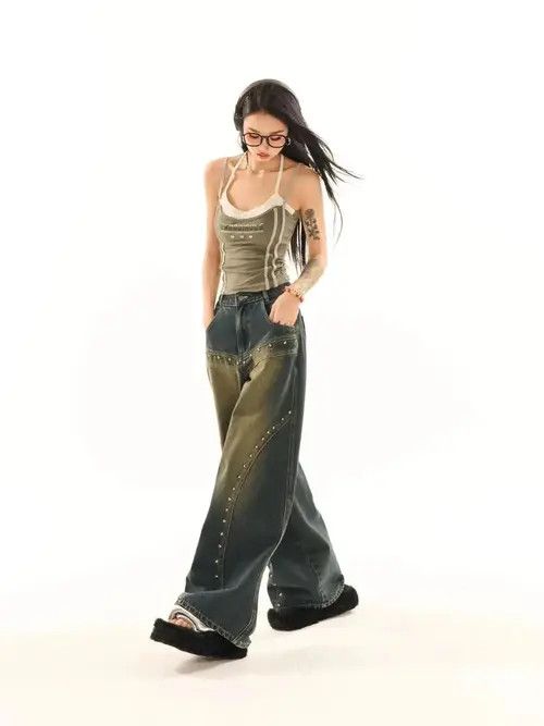 Jean Vintage Washed Blue High Waisted Jeans Size 34" / US 12 / IT 48 - 3 Thumbnail