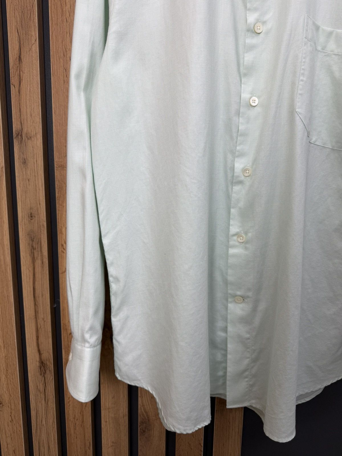 Canali Canali Mens Dress Shirt Mint Green Cotton Size 41/16 Size US L / EU 52-54 / 3 - 5 Thumbnail