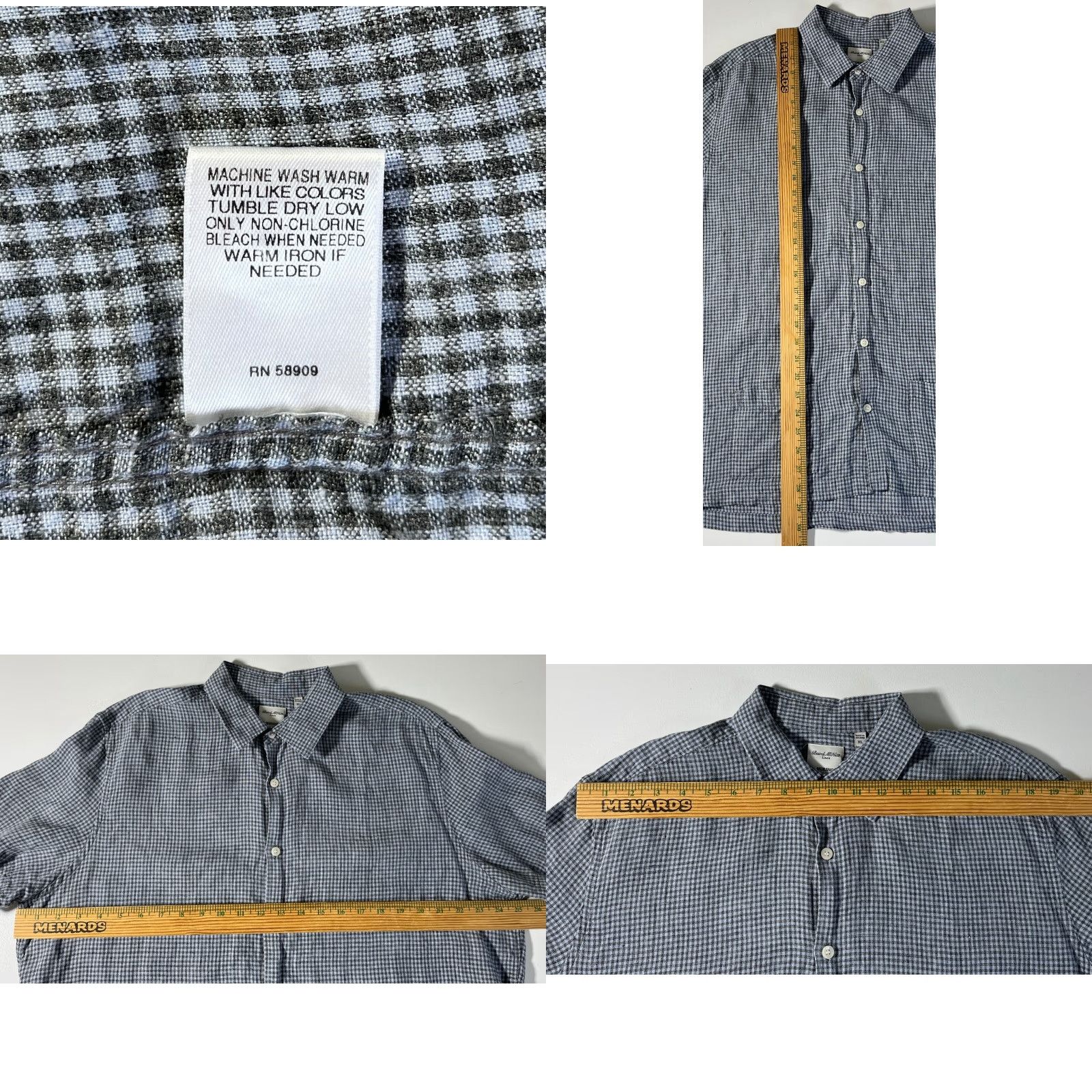 Murano VINTAGE Murano Shirt XL Blue Linen Button-Up Pockets Short Sleeve Casual Mens retro Baird McNutt Size US XL / EU 56 / 4 - 8 Thumbnail