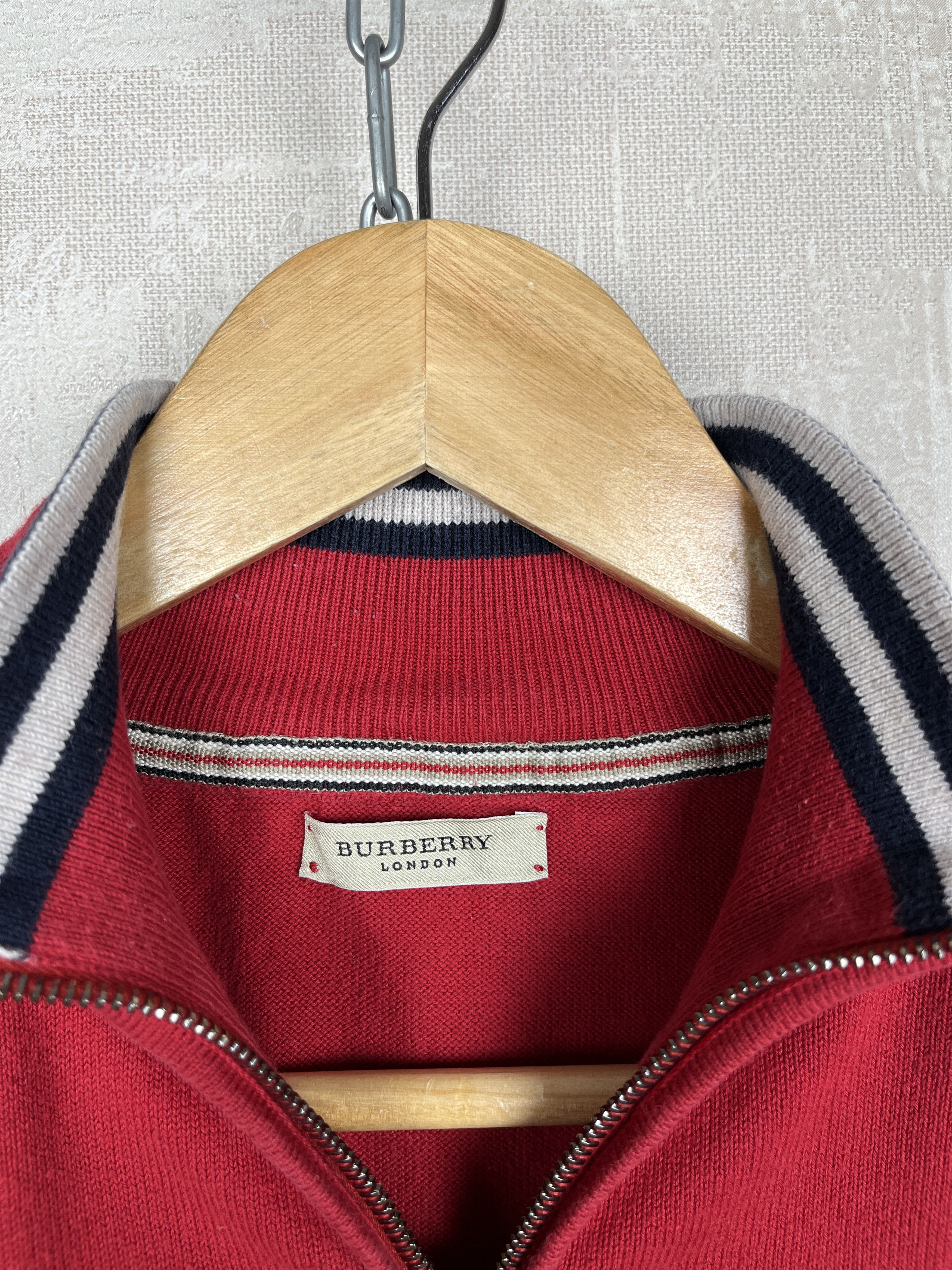 Burberry Burberry London Pullover Cotton Sweater 1/4 Zip Size US L / EU 52-54 / 3 - 8 Thumbnail