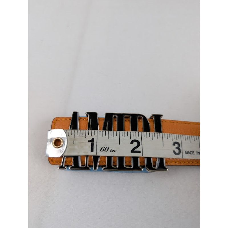 Amiri o1rshd1 Size: 75 / Pebbled Amiri Belt in Orange Size 30 - 8 Thumbnail