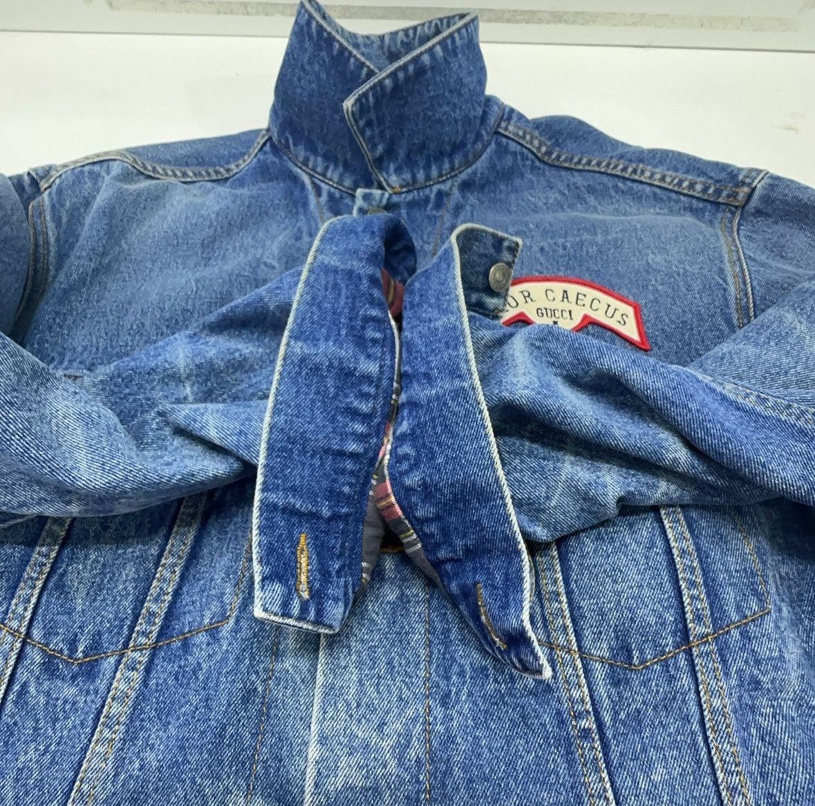 Gucci Gucci Sticker Oversized Denim Jacket 44 Size US S / EU 44-46 / 1 - 9 Thumbnail