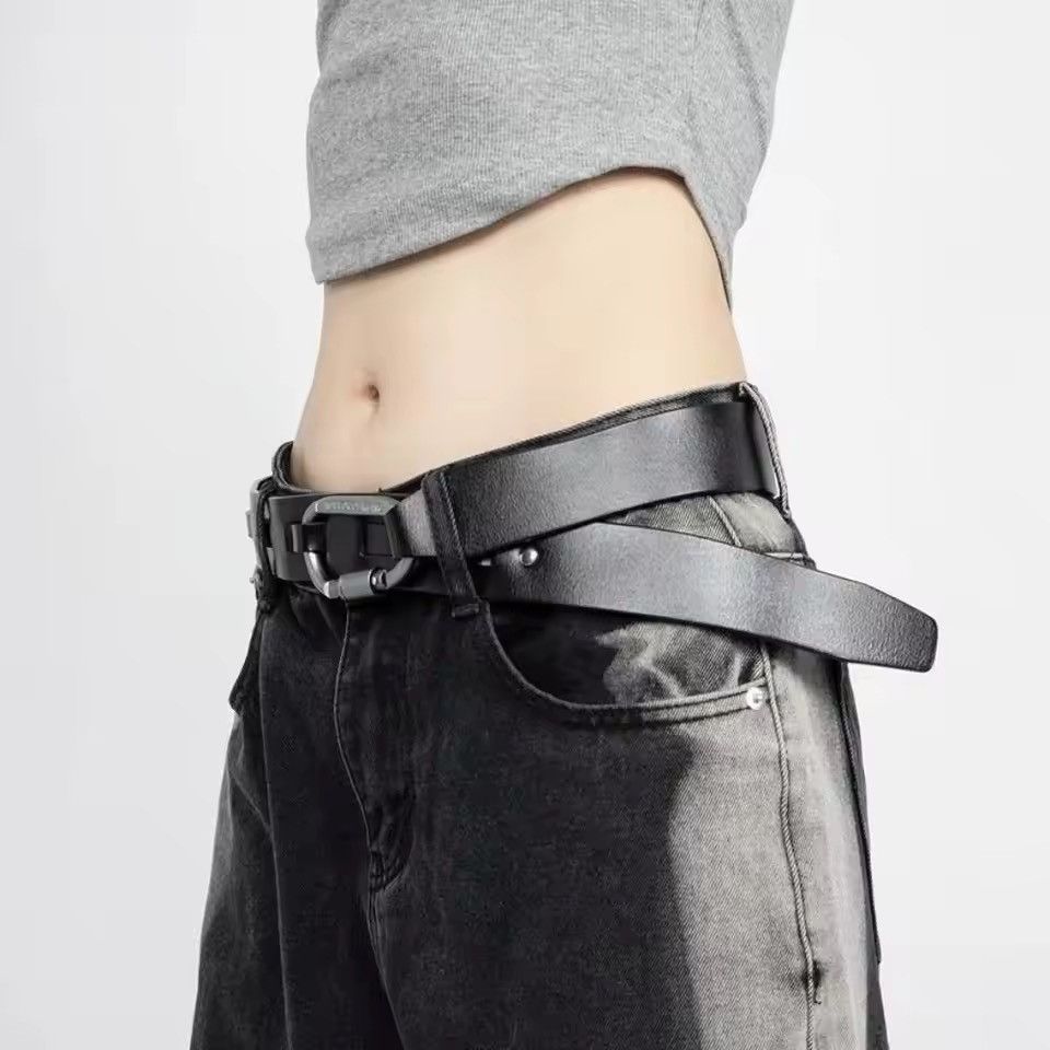 Japanese Brand Tactical Carabiner Utility Belt - Matte Black PU Leather Size 32 - 7 Thumbnail