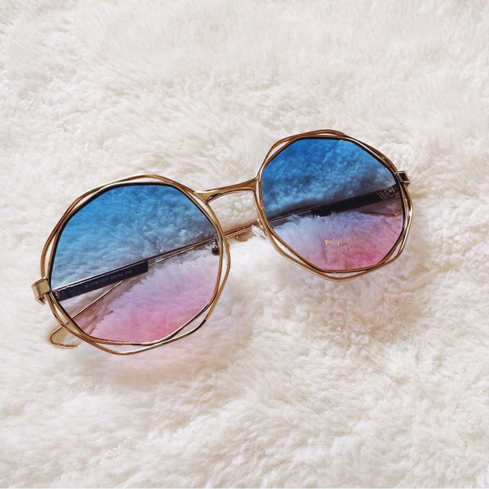 Other Seraphina Blue & Pink Geometric Sunglasses Size ONE SIZE - 2 Thumbnail