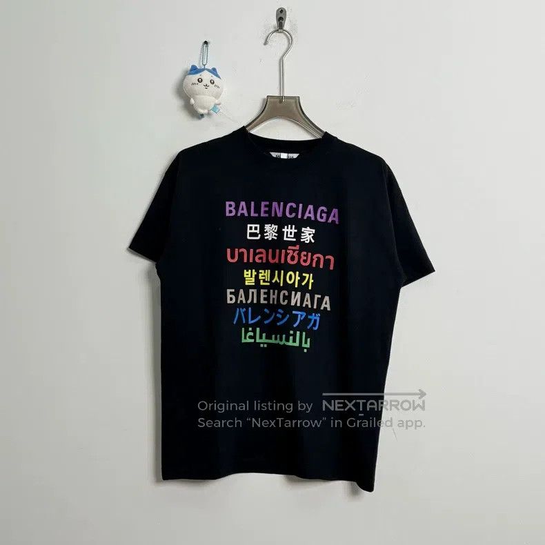 Balenciaga Seven Language Letter Logo Short Sleeve S