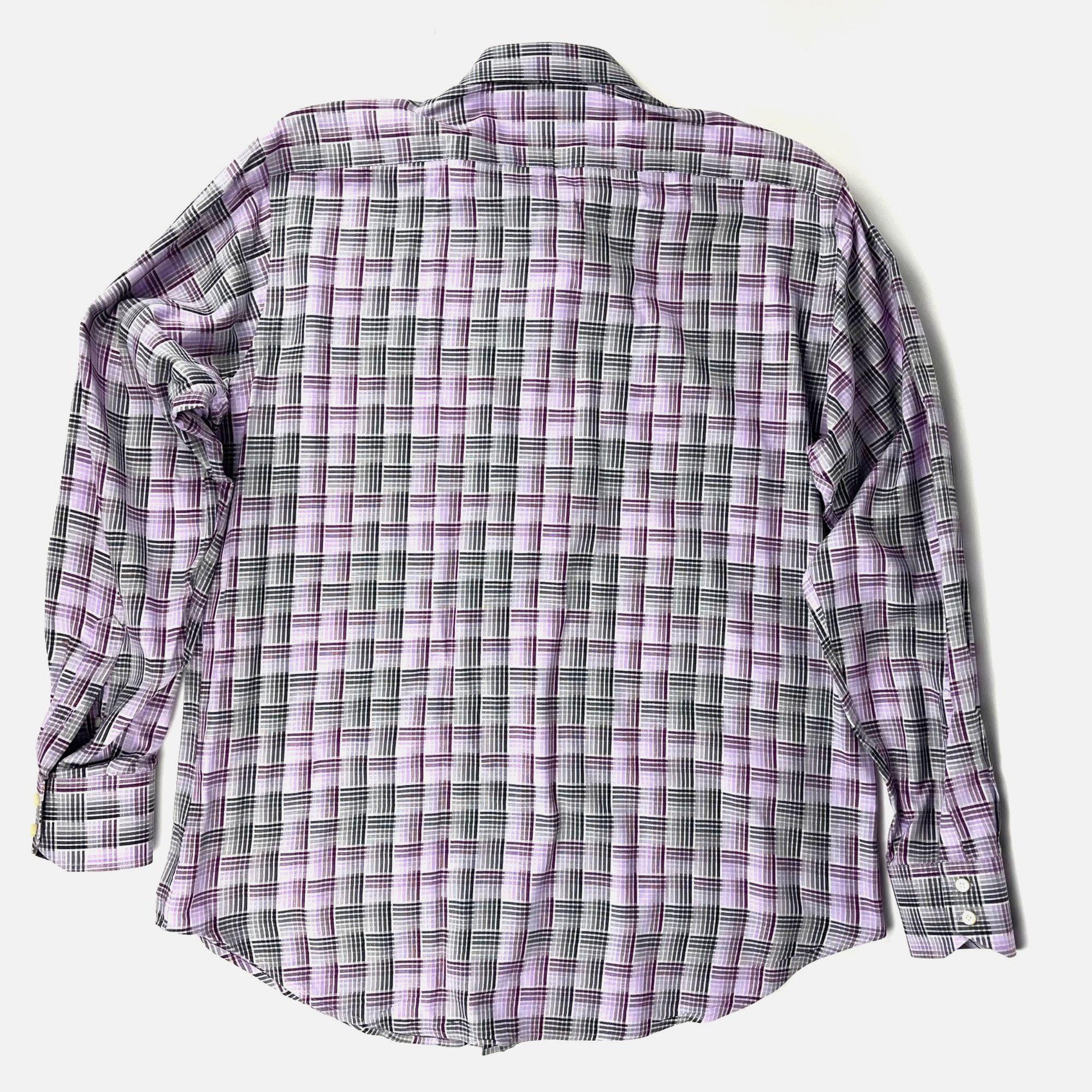 Thomas Dean Thomas Dean Menn's Purple Plaid Button-Front Shirt Size L Co Size US L / EU 52-54 / 3 - 5 Thumbnail