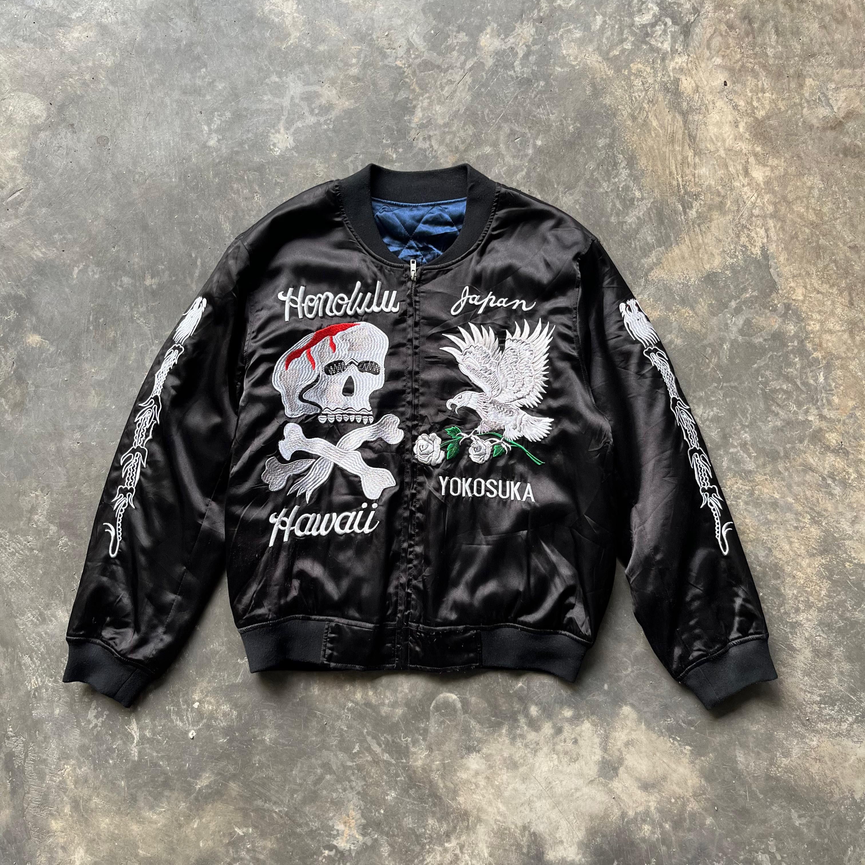 14th Addiction VTG💥 Sukajan Jacket Japanese Brand Skull Eagles Embroidery Size US XL / EU 56 / 4 - 1 Thumbnail