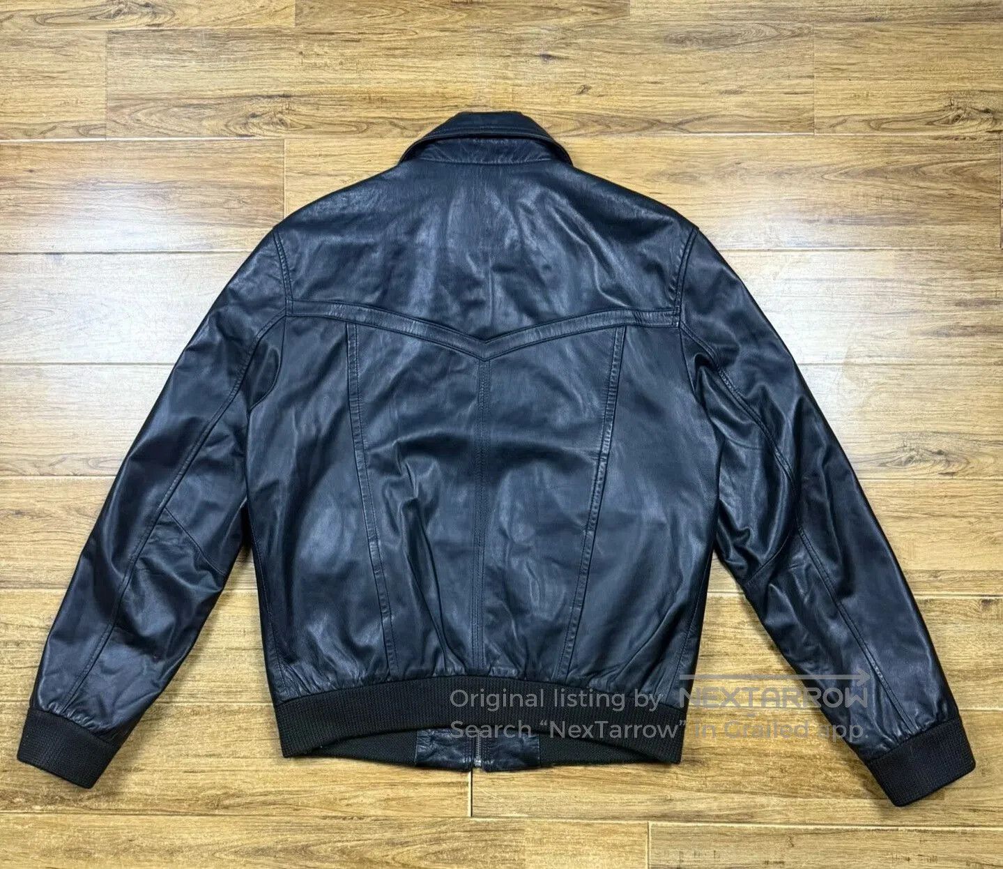 Giorgio Armani Armani Men's Leather Jacket Flight Coat. Size US M / EU 48-50 / 2 - 2 Thumbnail