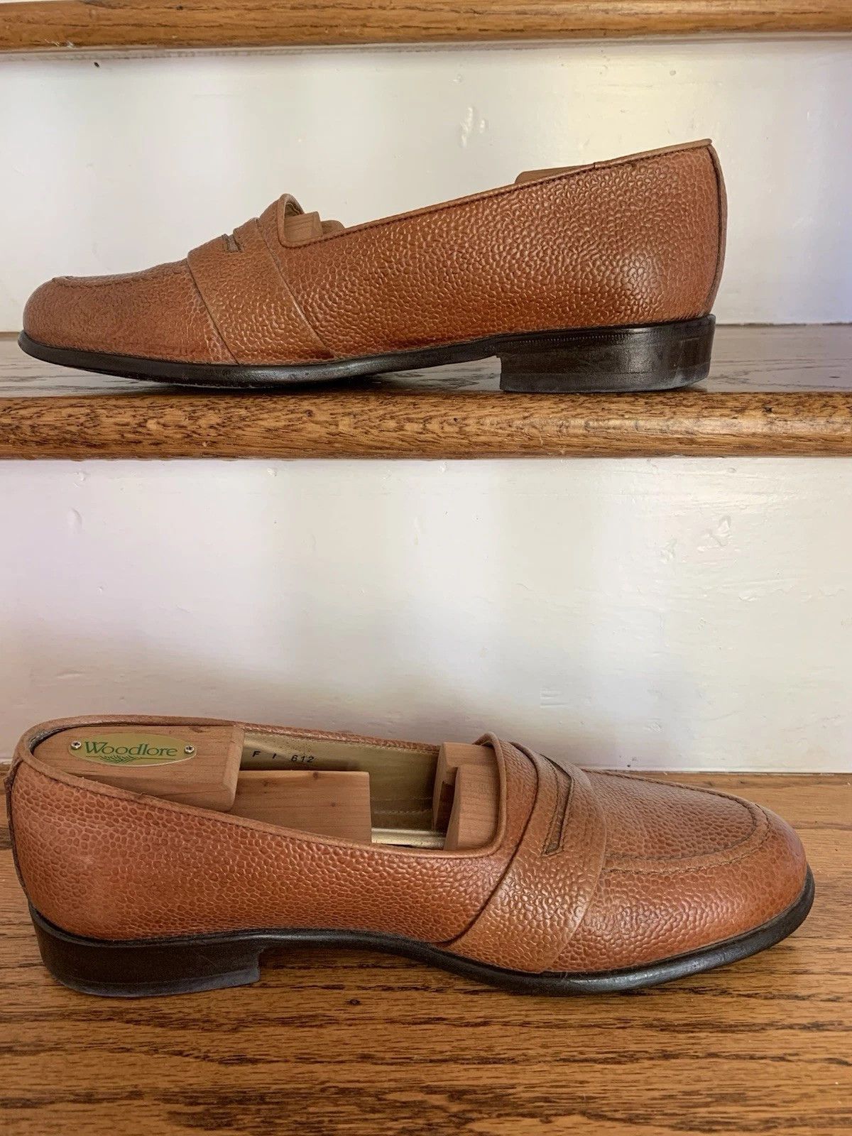 Zelli Zelli Cognac Pebble Leather Penny Loafers Size US 9 / EU 42 - 4 Thumbnail
