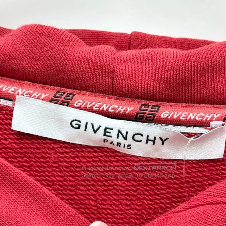 Givenchy Givenchy Red Hooded Letter Logo Printed Hoodie Size US XL / EU 56 / 4 - 4 Thumbnail