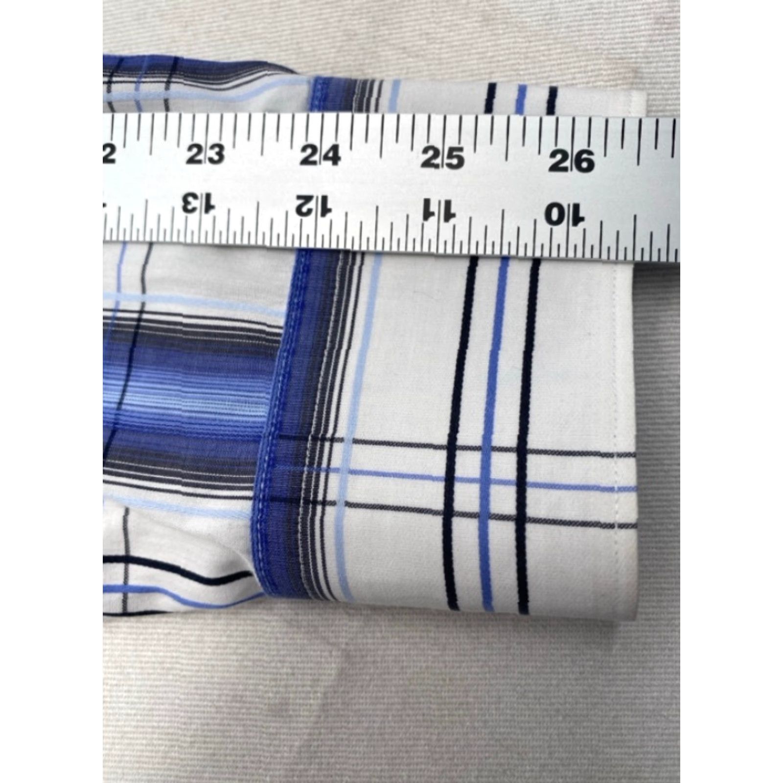 BUGATCHI Bugatchi Uomo Mens XL Long Sleeve Button Up Blue Plaid Shirt Cotton 3870 Size US XL / EU 56 / 4 - 8 Thumbnail