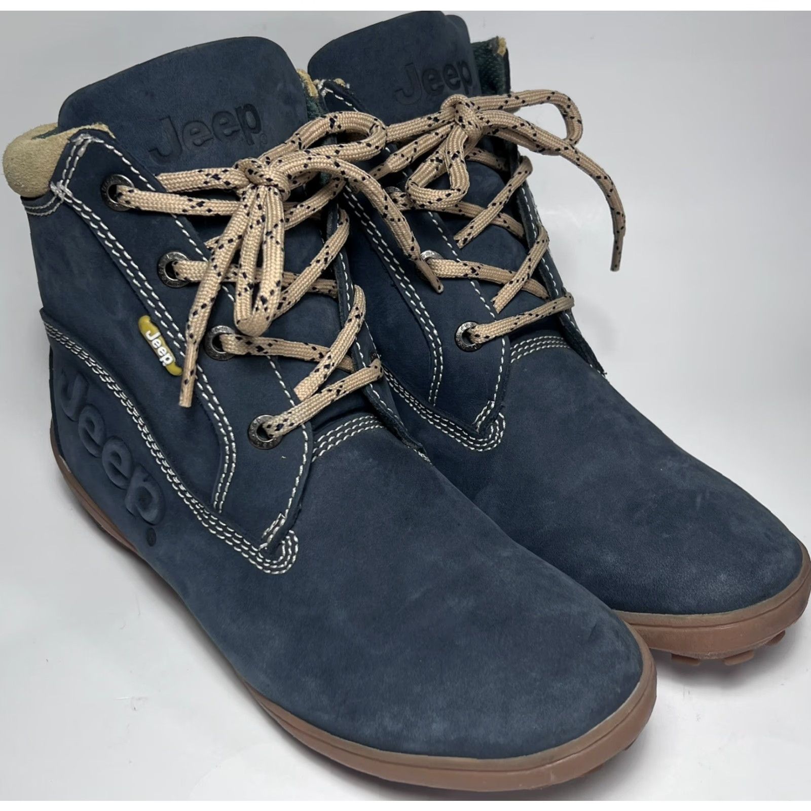 Jeep Nice! Jeep Boots Womens Leather Ankle High Lace Up 10 Blue Faux Fur Lined M Size Shoes Size US 10 / IT 40 - 4 Thumbnail