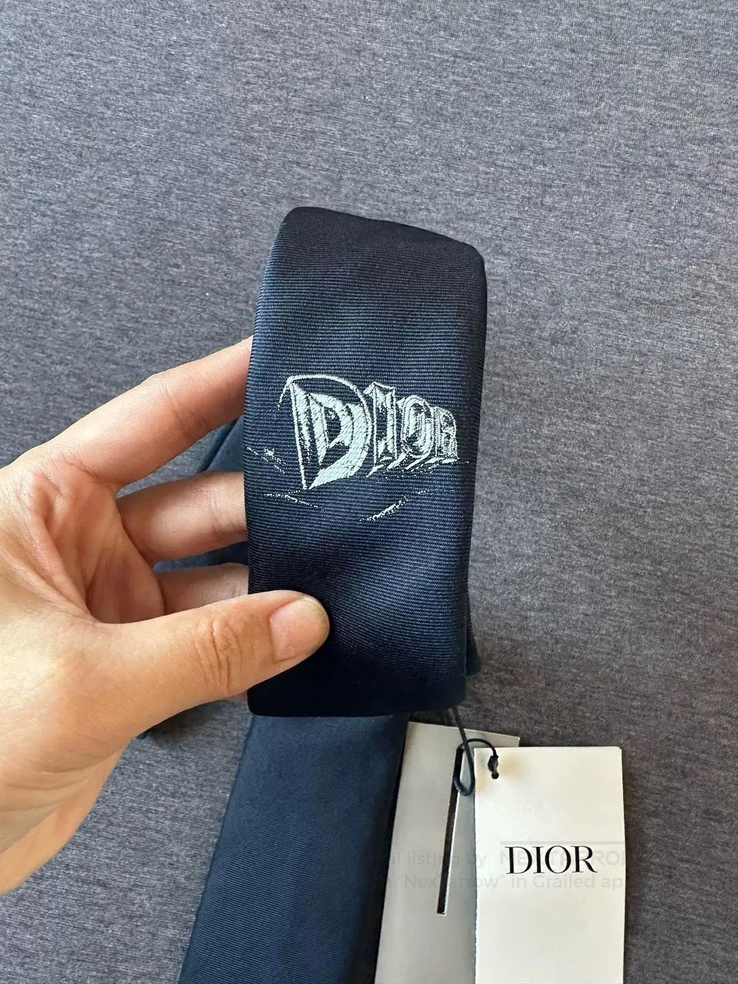 Dior Dior Dark Blue Letter Logo Tie. Size ONE SIZE - 2 Thumbnail