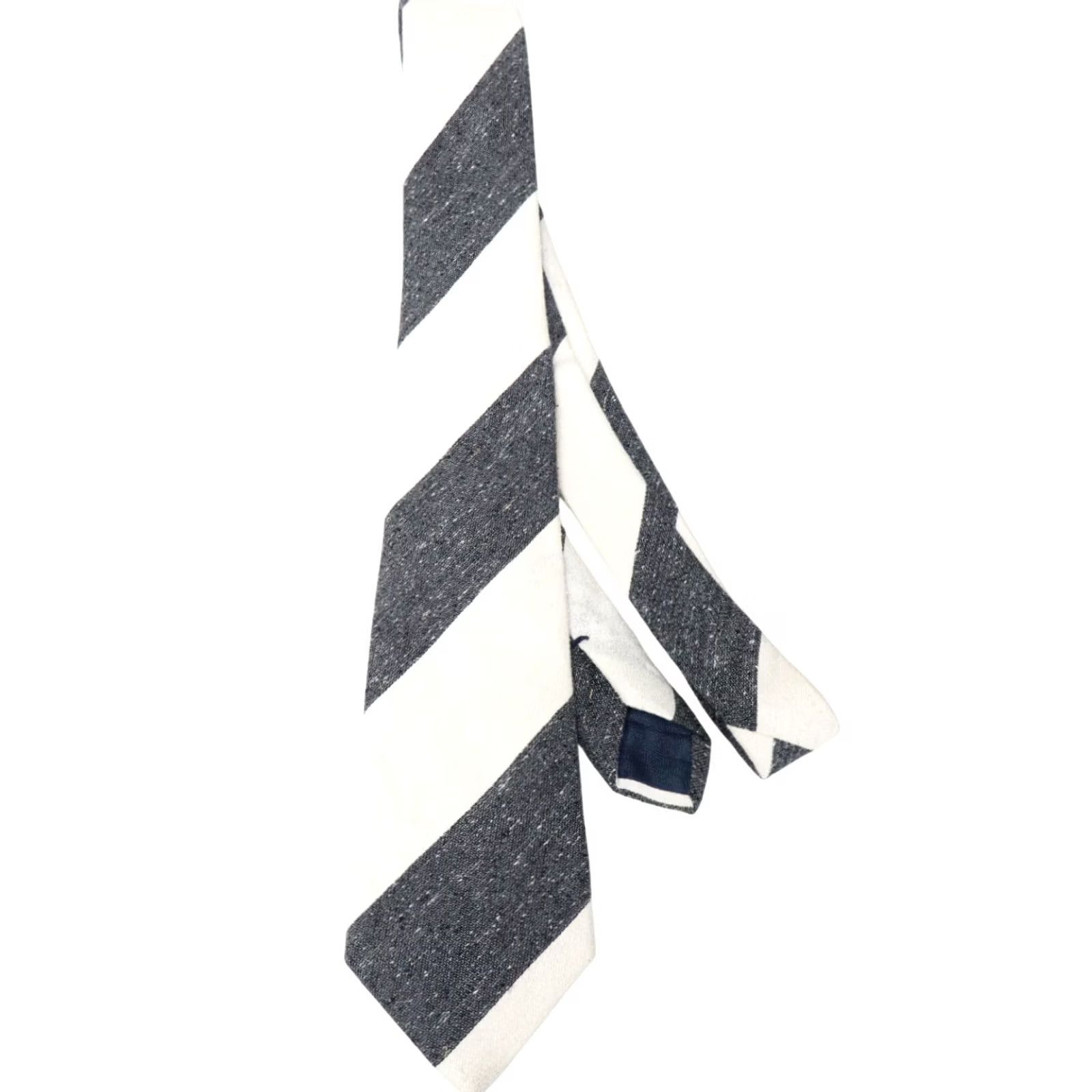 Suitsupply Suitsupply Tie Men's One Size Silk & Linen Blend Pointed Stripe Pattern Size ONE SIZE - 4 Thumbnail