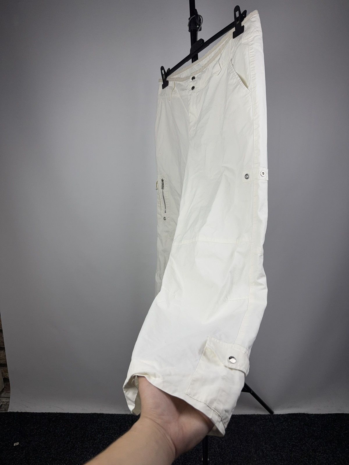 Bogner Avant Garde Y2K 00s Bogner White Technical Nylon Cargo Pants Size 33" - 3 Thumbnail