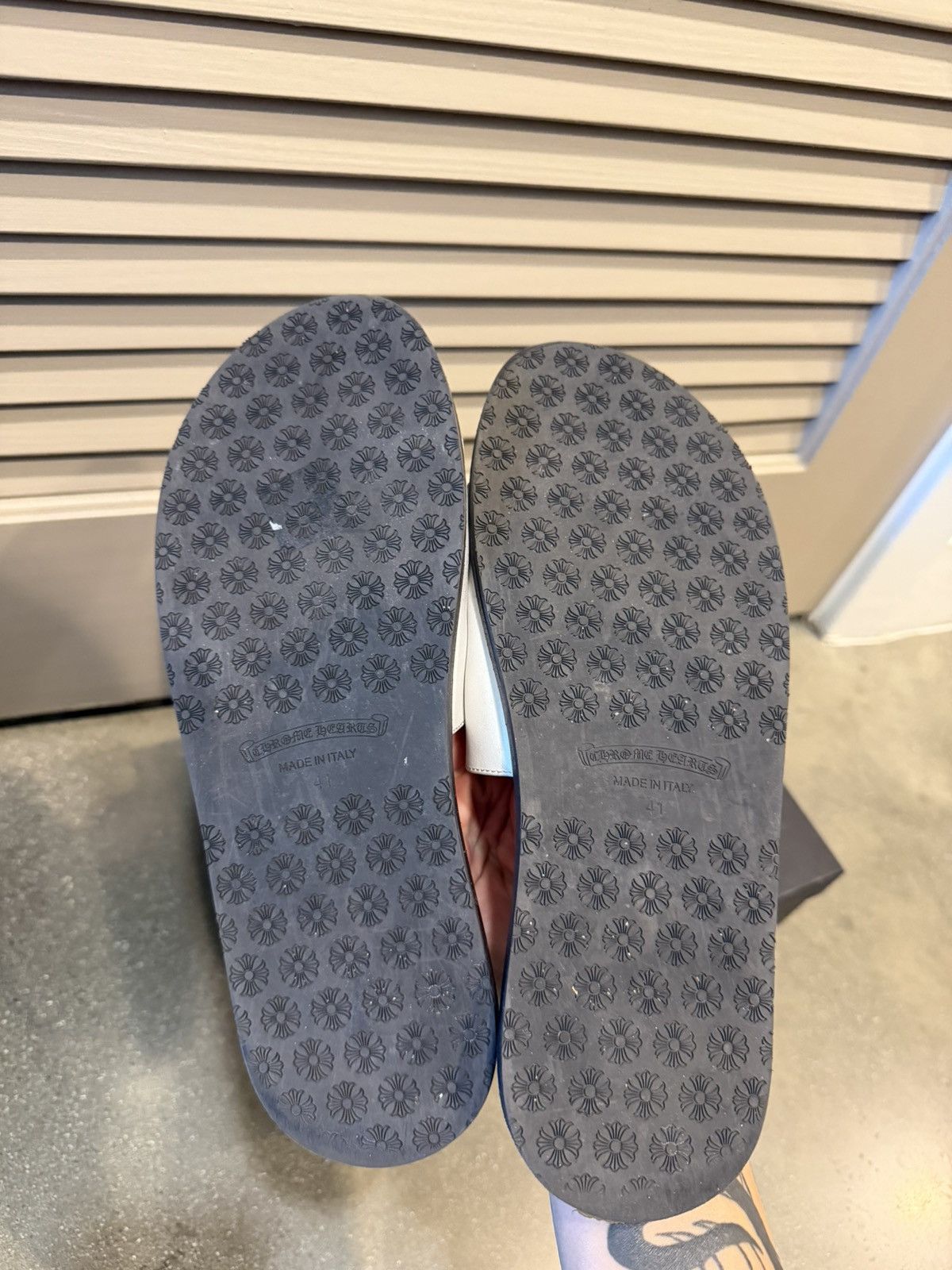 Chrome Hearts CH Leather Cross Patch Slides 41 Size US 8 / EU 41 - 5 Thumbnail