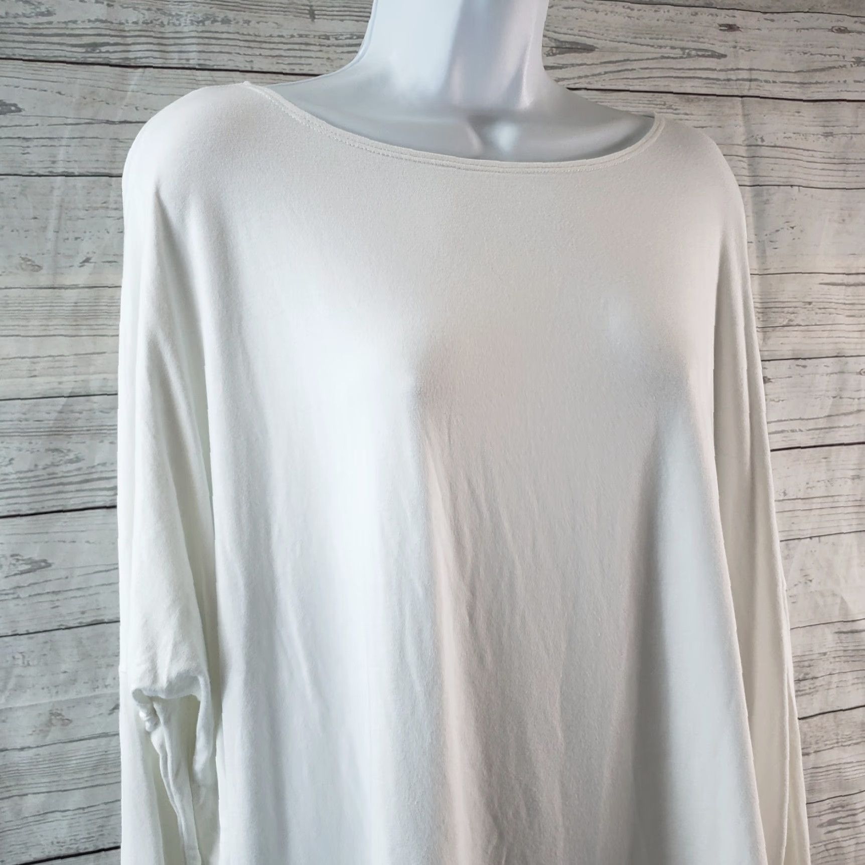 Vintage VINTAGE Hatch Womens The Longsleeve Tee Sz 1 Solid White Rayon Blend Oversized Size S / US 4 / IT 40 - 2 Thumbnail
