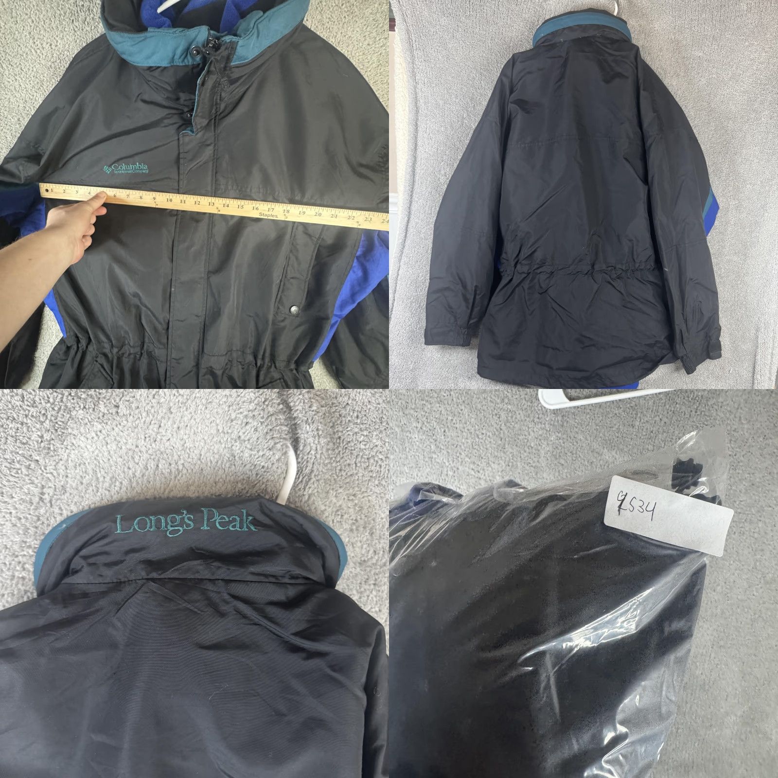 Vintage VINTAGE Columbia Parka Jacket Mens L Black Long's Peak 90s Ski Outdoor Nylon Wool Logo Zipper Pockets Lined Size US L / EU 52-54 / 3 - 9 Thumbnail