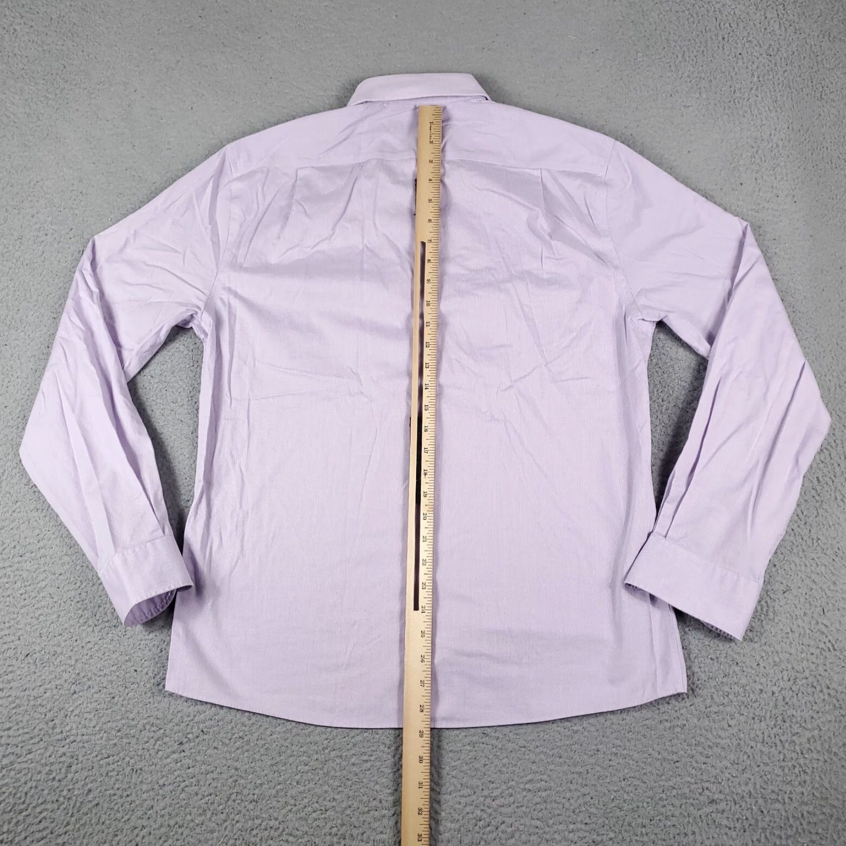 Tommy Hilfiger VINTAGE Tommy Hilfiger Shirt Mens 16 Purple Dress Shirt Long Sleeve Button Up Collared 100% Cotton Regular 16in Purple Mens Size 42R - 5 Thumbnail
