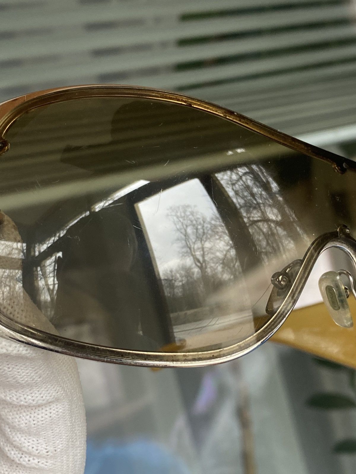 Versace × Vintage Versace luxury Mask wmns sunglasses Size ONE SIZE - 8 Thumbnail