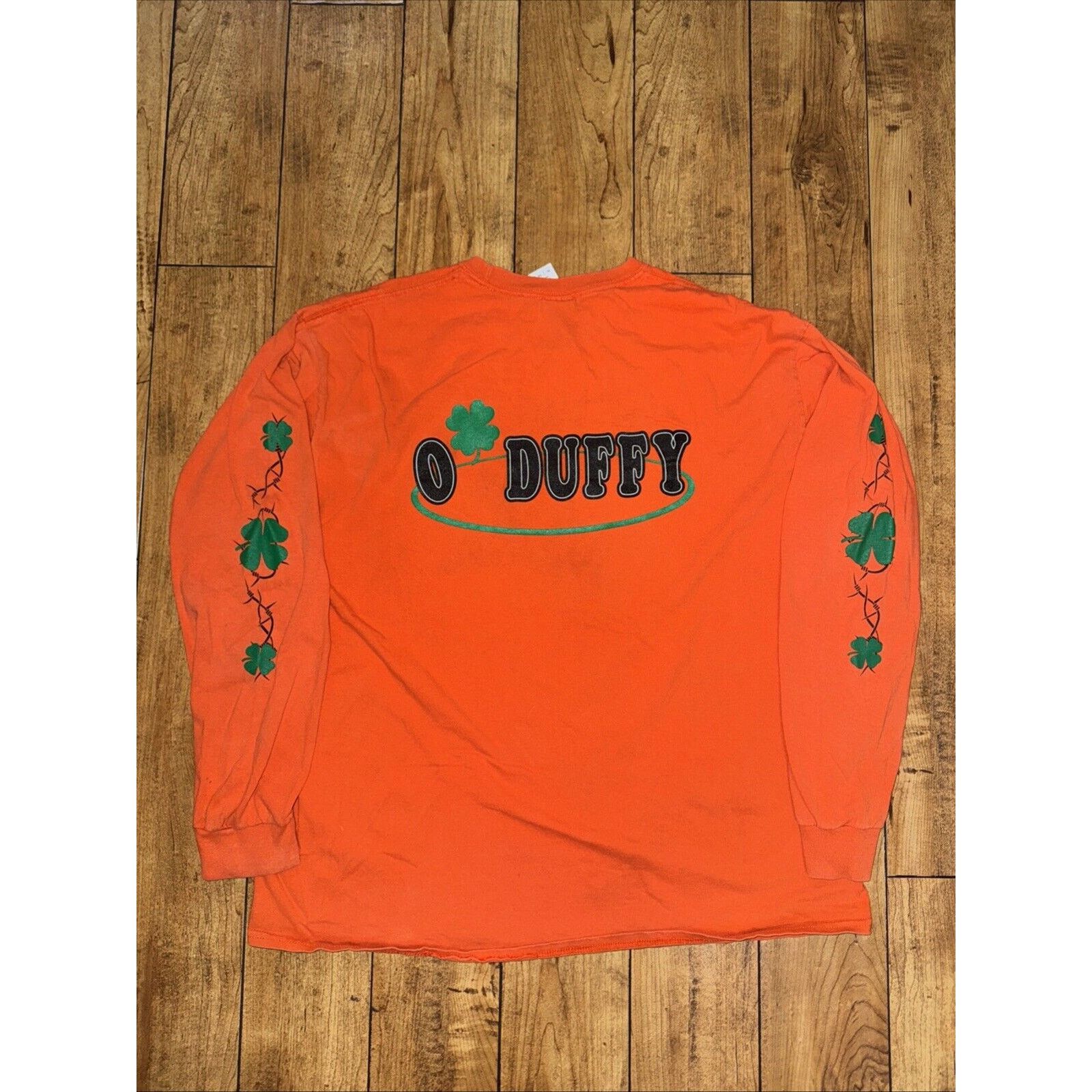 Vintage Y2K Style Long Sleeve T-Shirt Orange XL Barbwire Grunge Size US XL / EU 56 / 4 - 1 Thumbnail