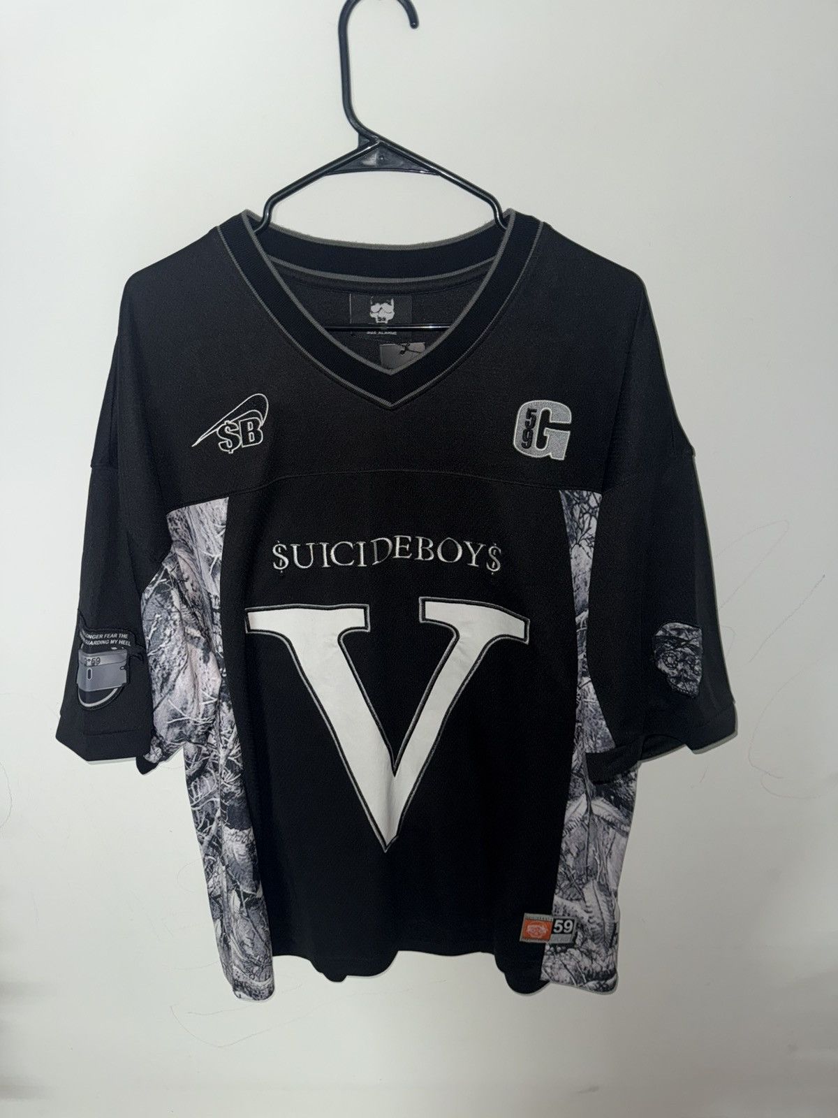 Fuck The Population × G59 Records G59 "5" FOOTBALL JERSEY (BLACK) Size US XL / EU 56 / 4 - 1 Thumbnail