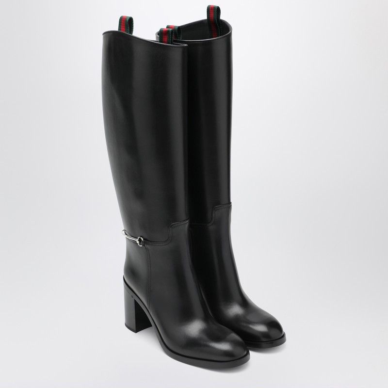 Gucci Gucci Tall Black Boot With Slim Horsebit Size US 7 / IT 37 - 1 Thumbnail