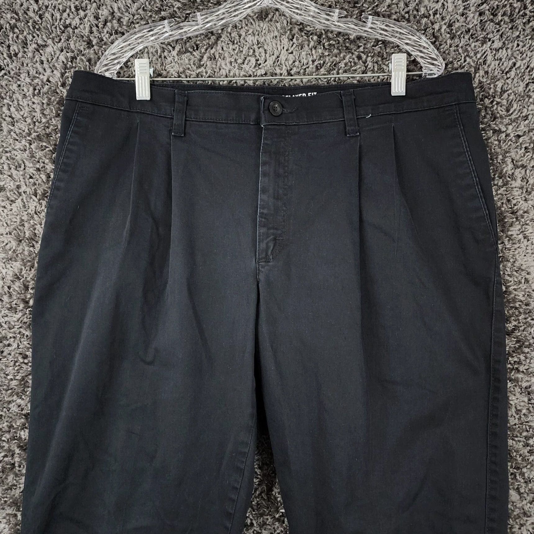 Wrangler Wrangler Mens Black Relaxed Fit Straight Leg Pants 38x30 Size US 38 / EU 54 - 2 Thumbnail