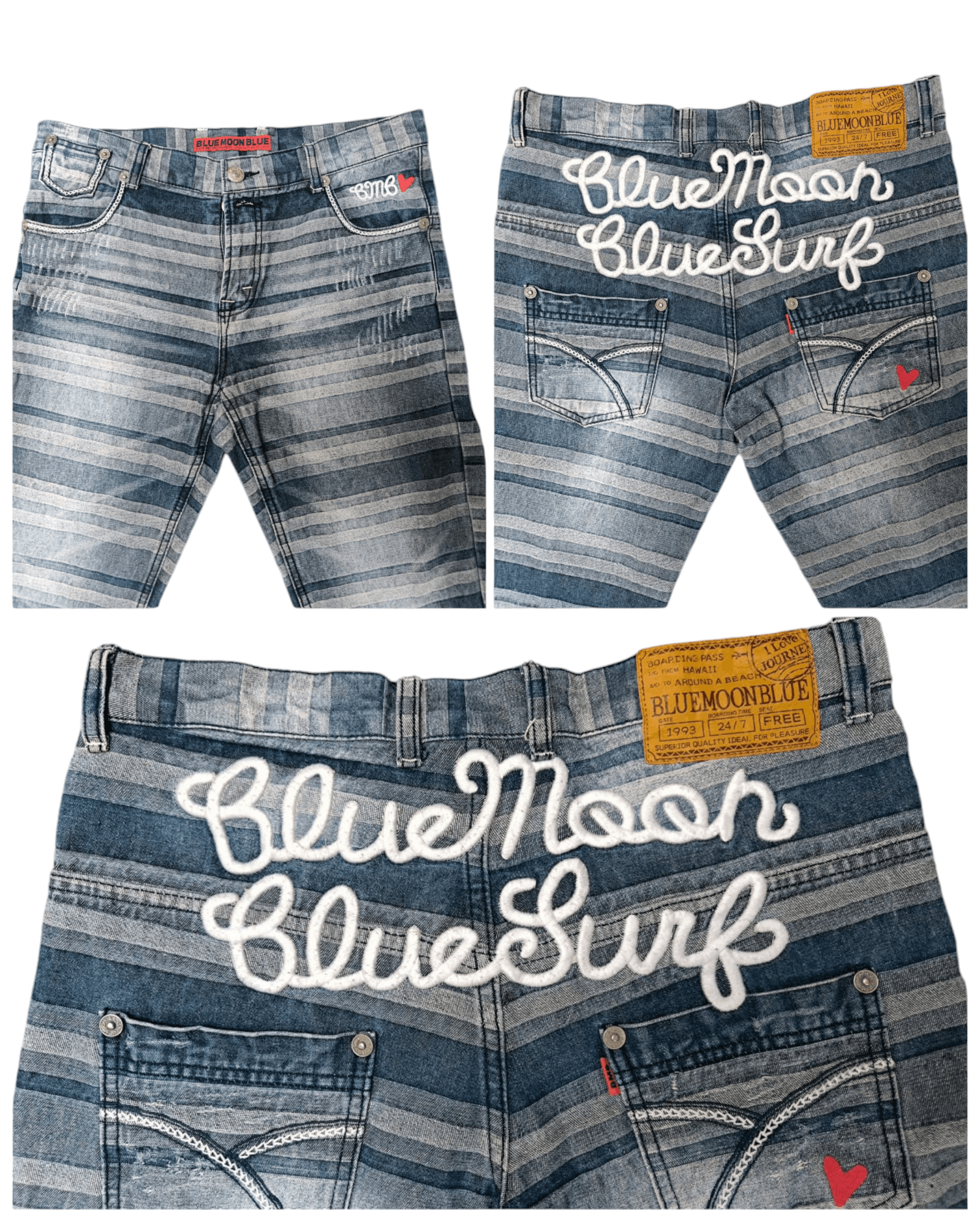 Japanese Brand × Vintage Vintage Blue Moon Blue Jeans Embroidered Hagi Denim Size 28" / US 6 / IT 42 - 4 Thumbnail