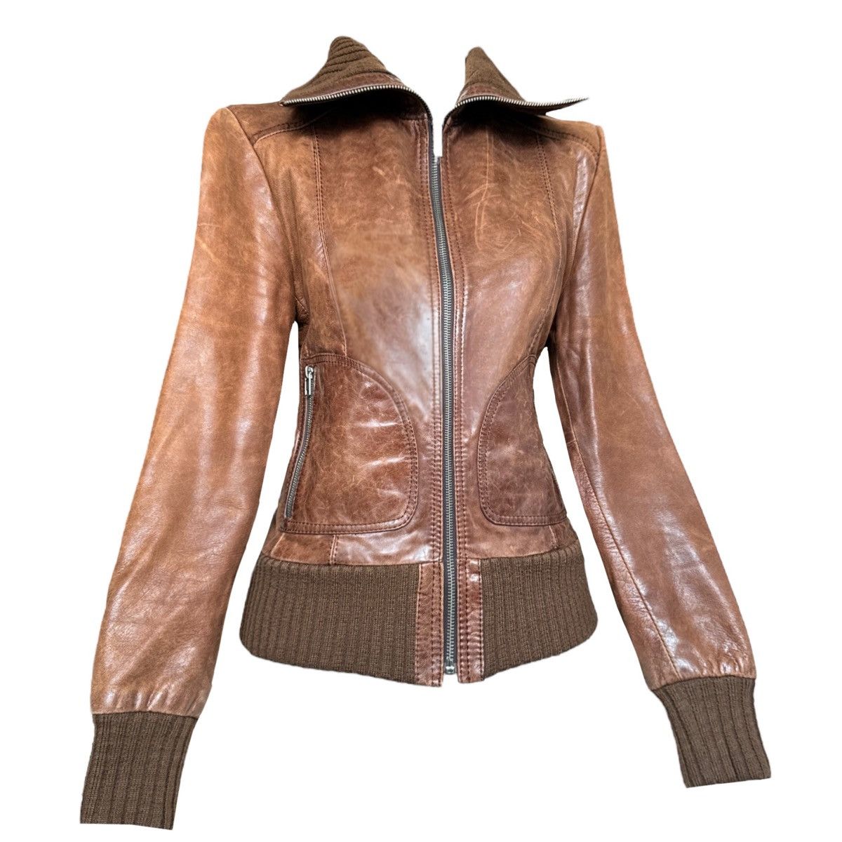 Vintage Amazing leather avant-garde distressed jacket Size S / US 4 / IT 40 - 2 Thumbnail
