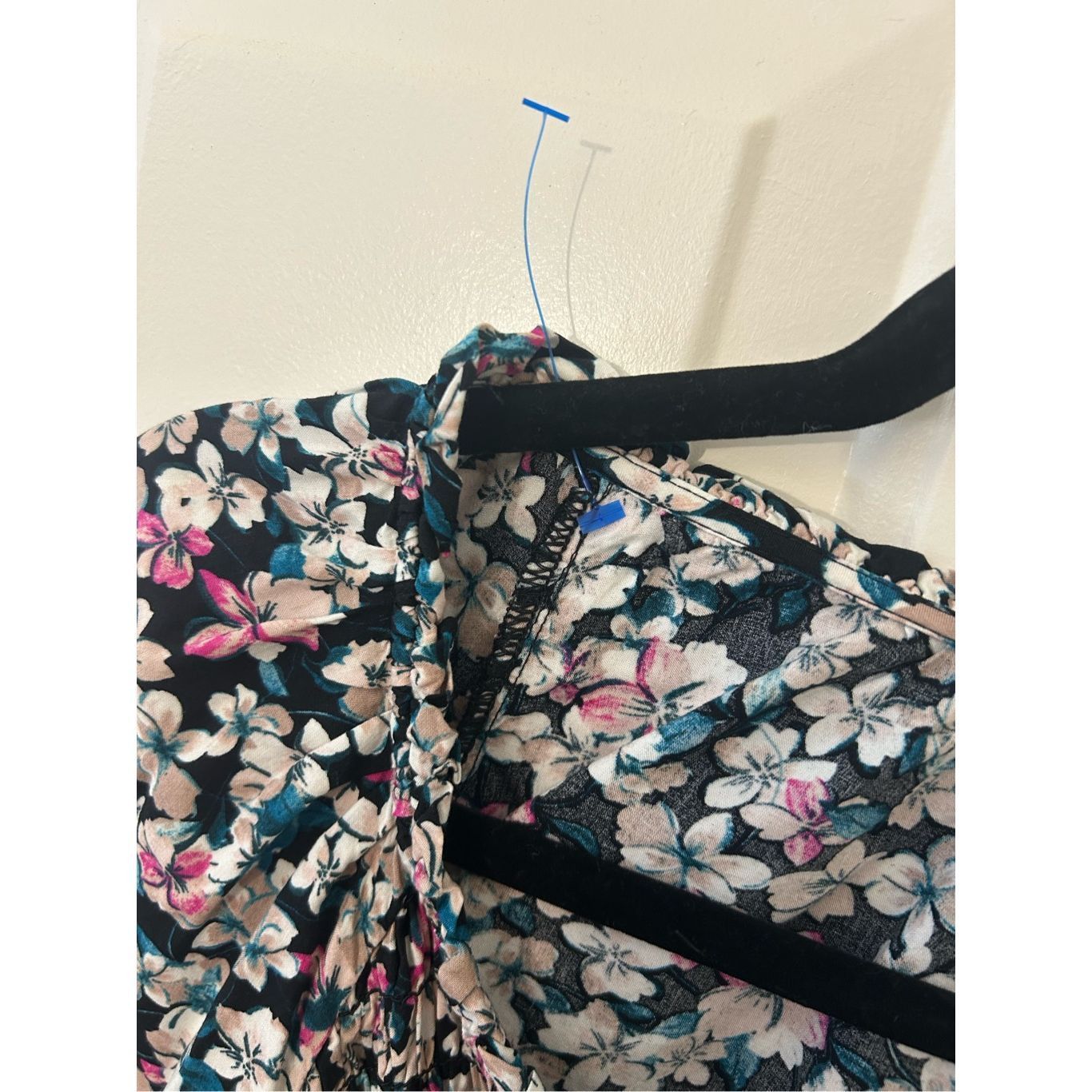 SPY Optic Terra & Sky Dress Multicolor Floral Smocked Midi Side Slits, Size XL / US 12-14 / IT 48-50 - 9 Thumbnail