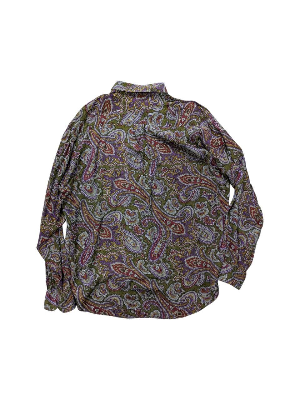 Vintage PREETY GREEN INSPIRED PAISLEY PATTERN BUTTON UP SHIRT Size US XL / EU 56 / 4 - 2 Thumbnail