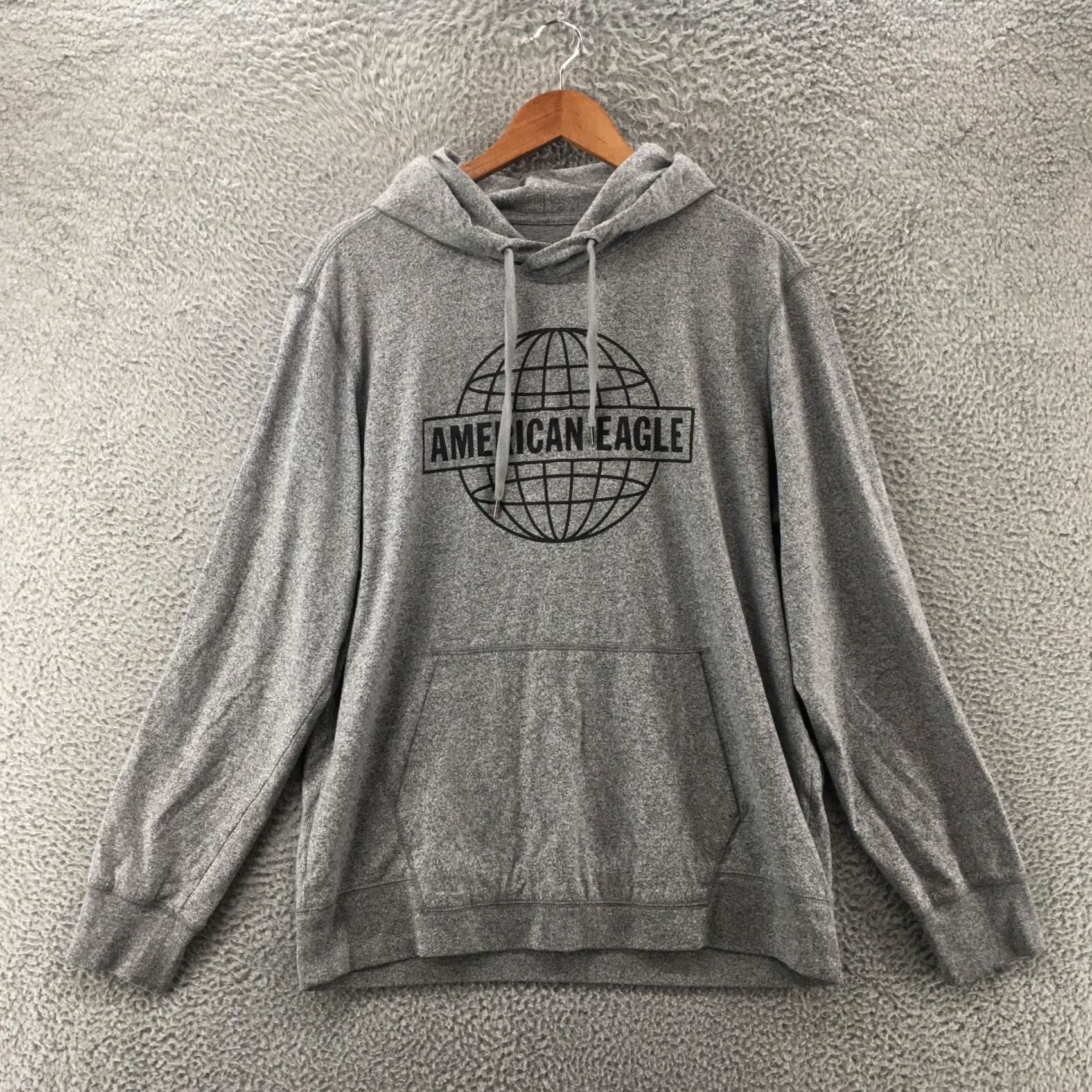 American Eagle Outfitters American Eagle Hoodie Sweatshirt Jacket Mens Large Grey Cotton Blend Pullover Size L / US 10 / IT 46 - 2 Thumbnail