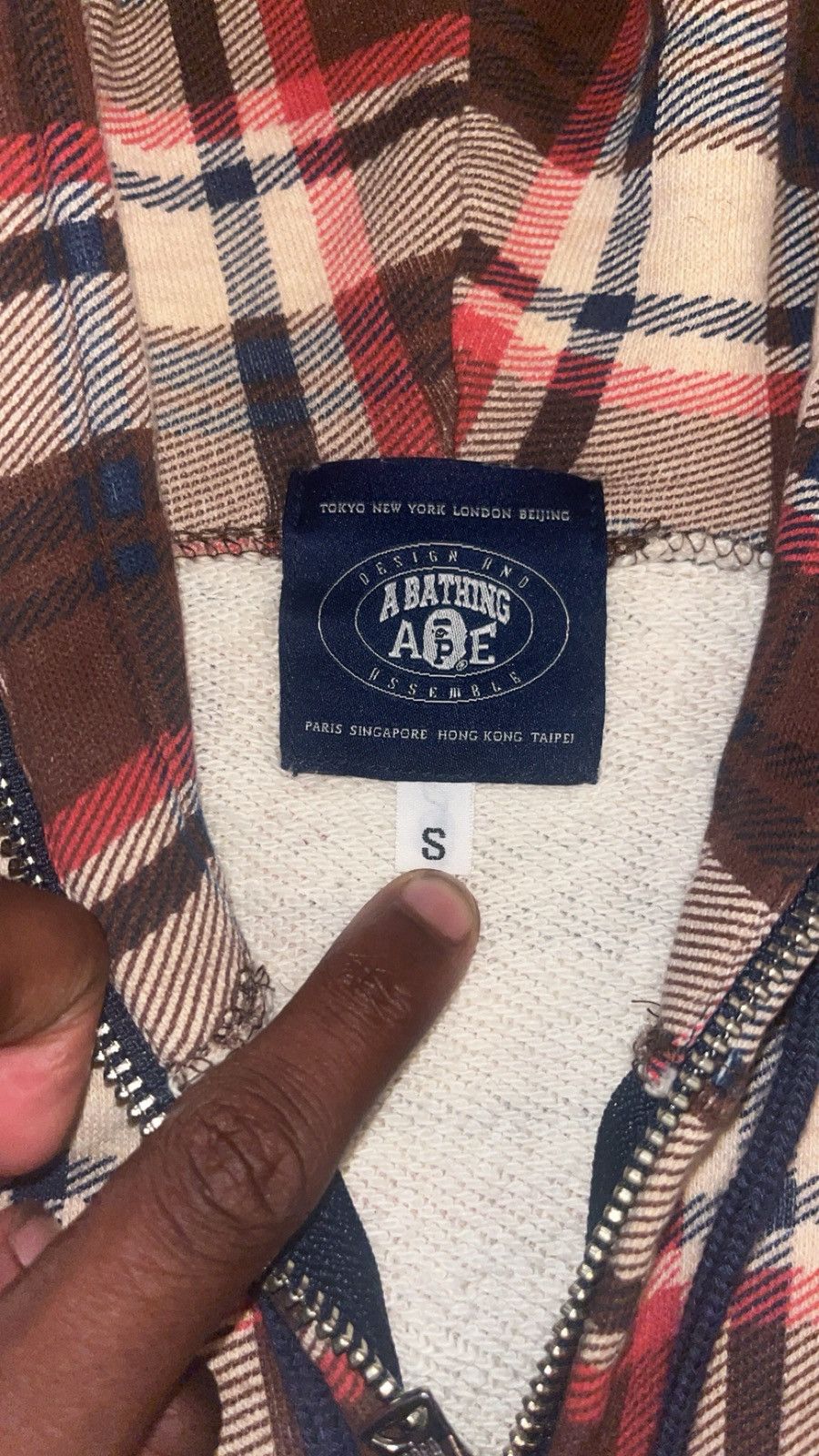 Bape BAPE check full zip hoodie a bathing ape NIGO Size US S / EU 44-46 / 1 - 3 Thumbnail