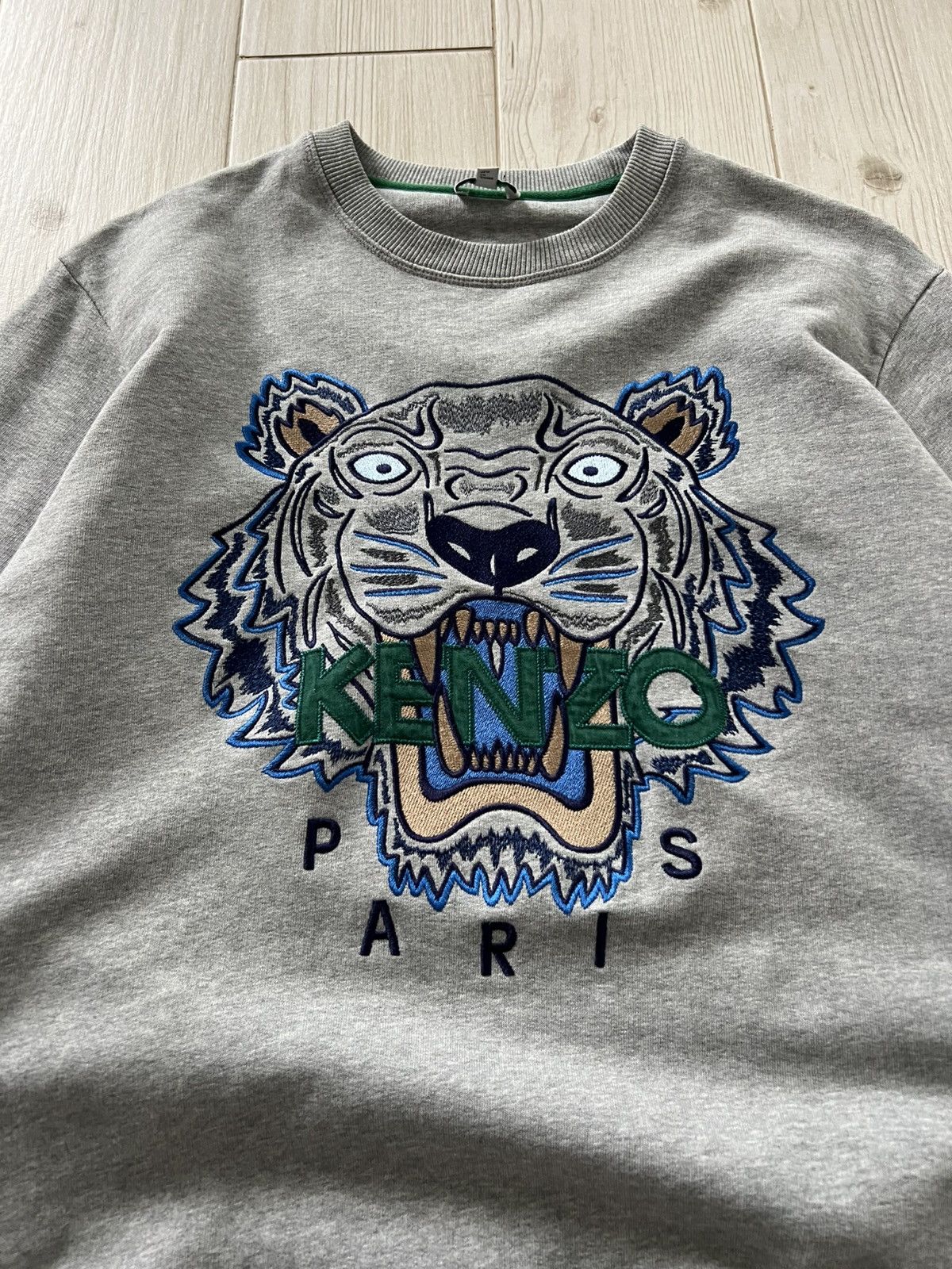 Kenzo Kenzo Paris Jungle Tiger Embroidered Sweatshirt Gray Medium Size US M / EU 48-50 / 2 - 5 Thumbnail