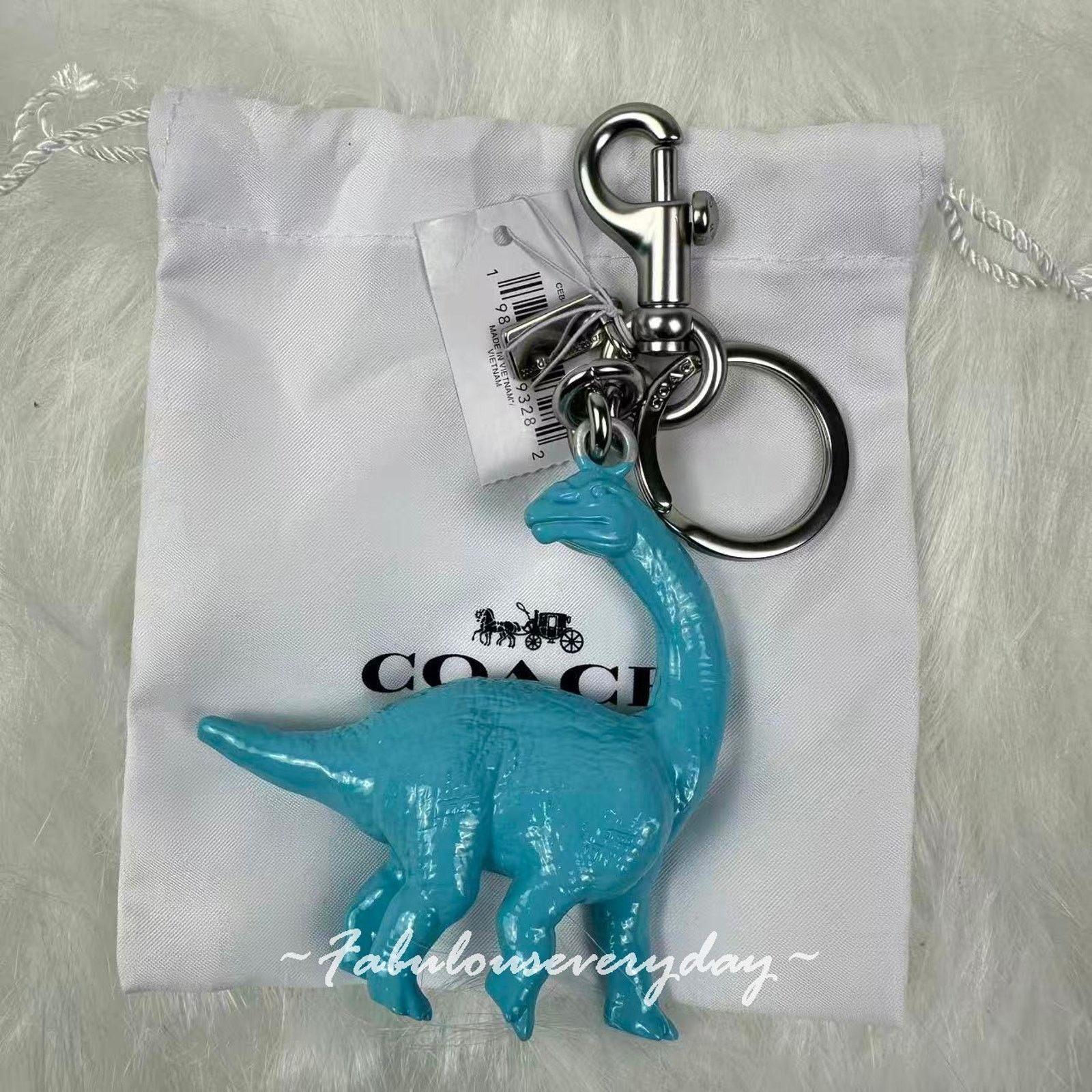 Coach Coach Dinosaur Bag Charm With Keyring Key Chain Blue CEB62 Size ONE SIZE - 3 Thumbnail