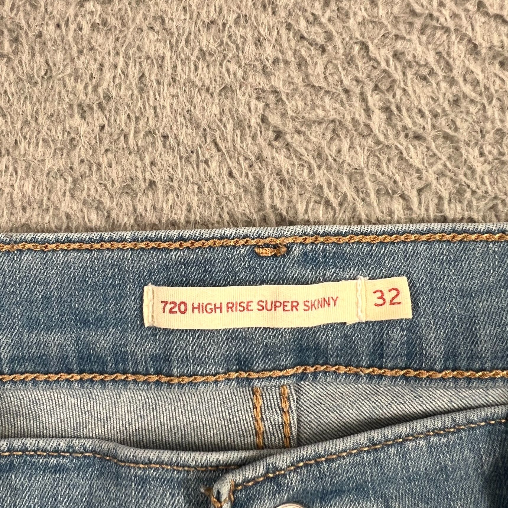 Levi's Levi's 720 Skinny Jeans Womens 32 34x30 Blue High Rise Stretch Denim Medium Wash Size 24" / US 00 / IT 34 - 6 Thumbnail