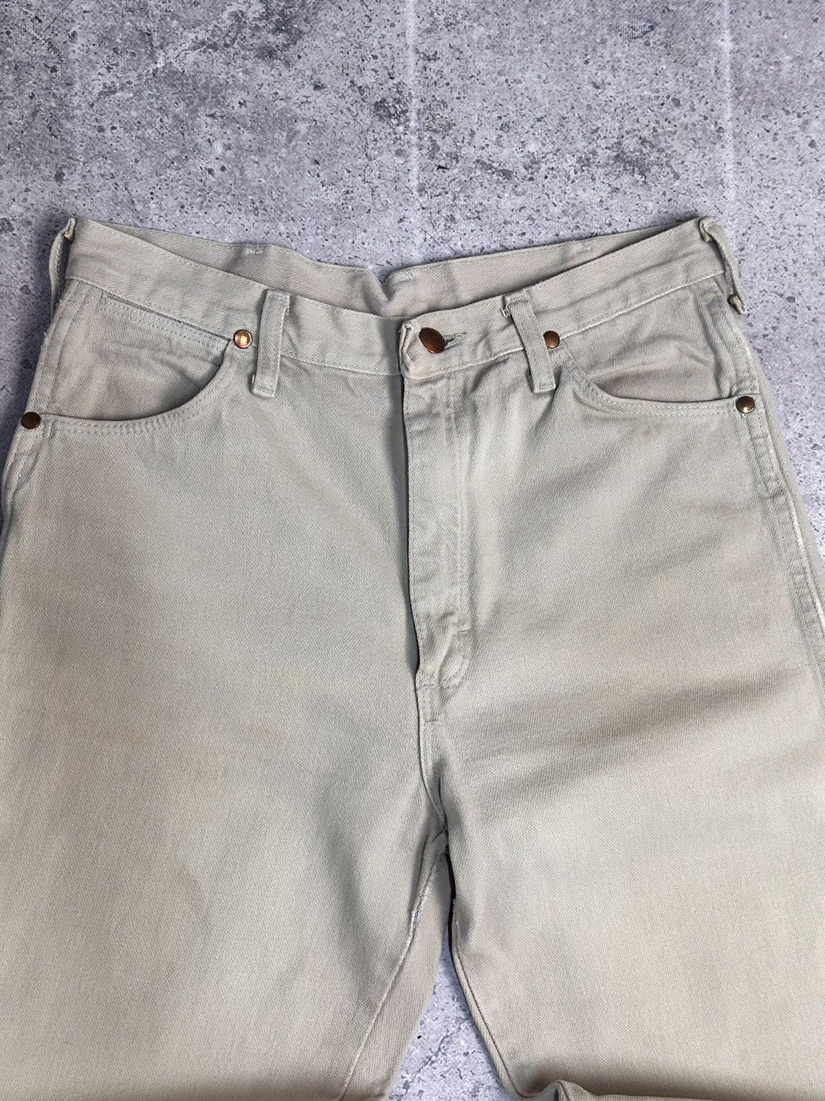 Wrangler USA 80s Wrangler Beige Denim Pants Straight Fit 32 Size US 32 / EU 48 - 4 Thumbnail
