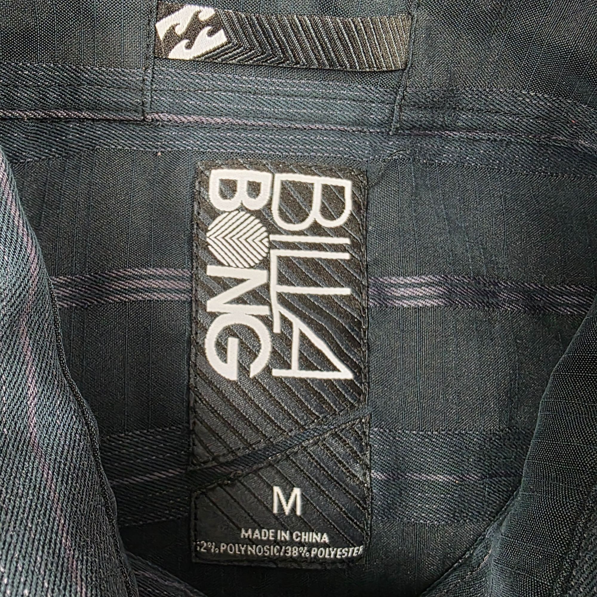 Billabong Billabong Mens Medium Striped Button Up Short Sleeve Black S Size US M / EU 48-50 / 2 - 4 Thumbnail