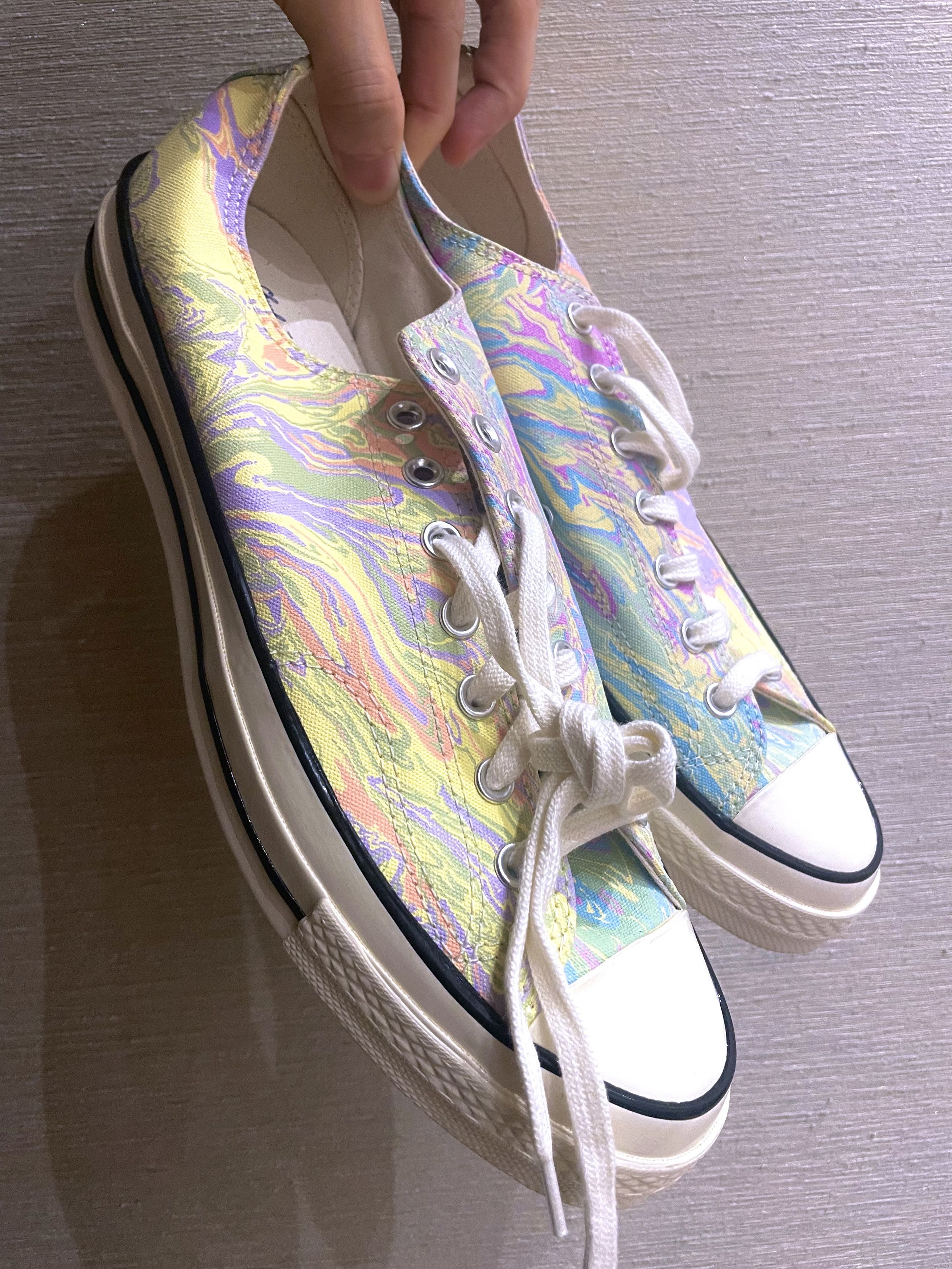 Converse RARE PASTEL PSYCHEDELIC MARBLE CHUCK TAYLOR CANVAS SNEAKERS Size US 12 / EU 45 - 2 Thumbnail
